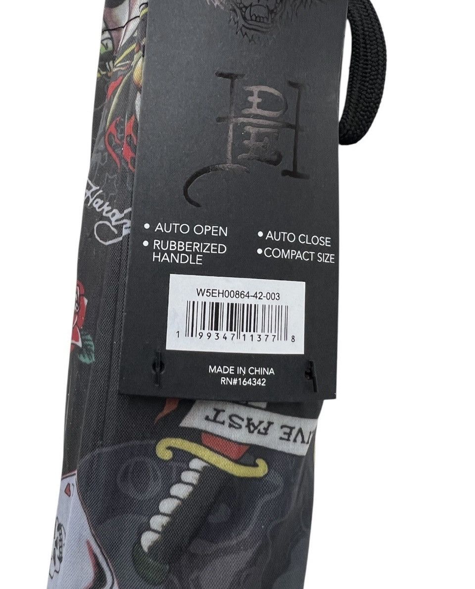Ed Hardy Ed Hardy Tattoo Love Kills Slowly Black Compact Umbrella NWT Size ONE SIZE - 8 Thumbnail