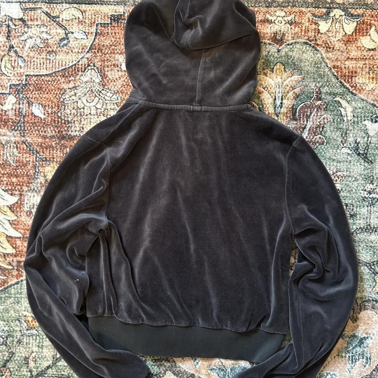 Other John Galt Gray Velvet Cropped Hoodie Size ONE SIZE - 3 Thumbnail