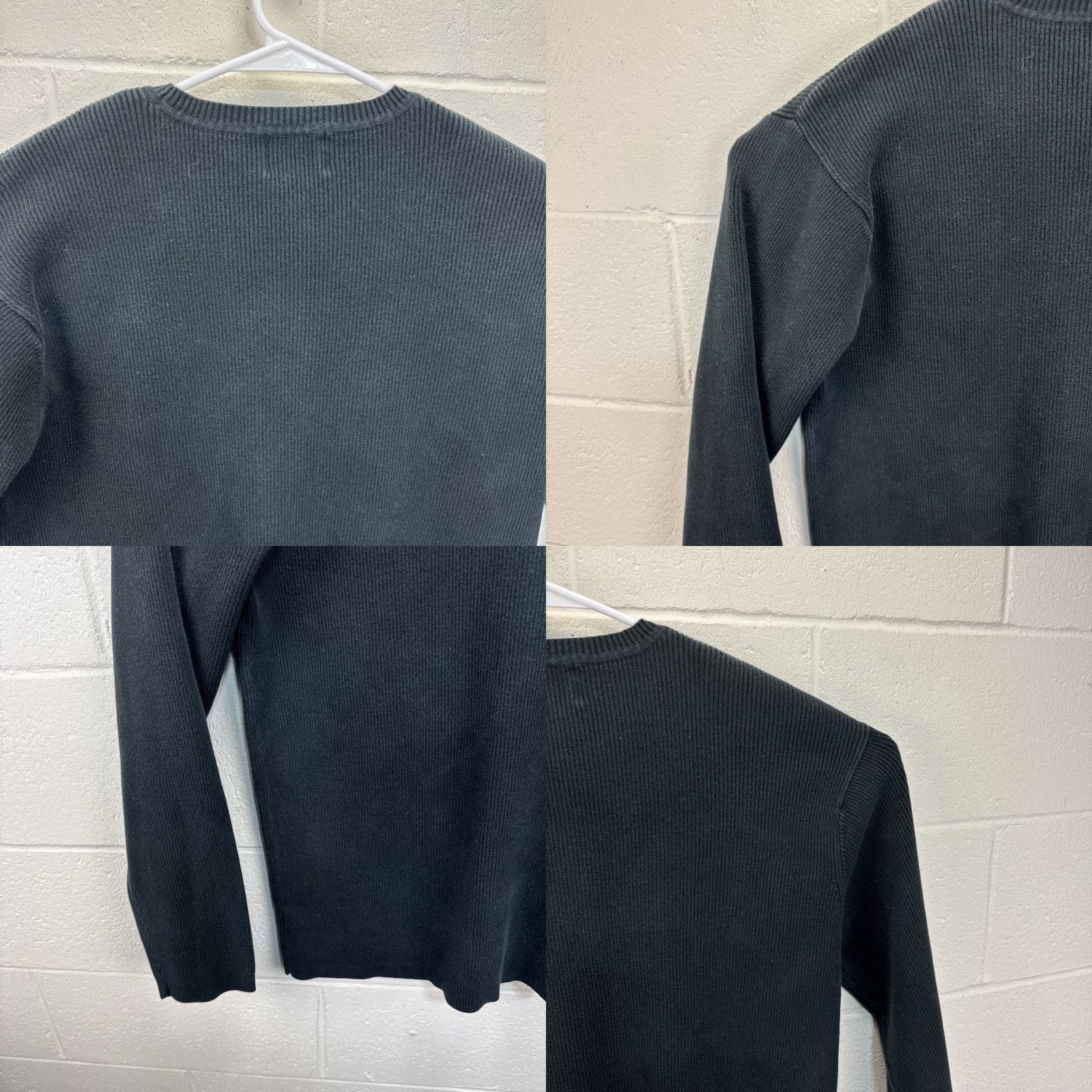 Ralph Lauren VINTAGE Ralph Lauren Polo Jeans Company Men's Ribbed Sweater USA Flag Black XL Crew Neck Pullover Knit Sweatshirt Embroidered Logo Size US XL / EU 56 / 4 - 9 Thumbnail