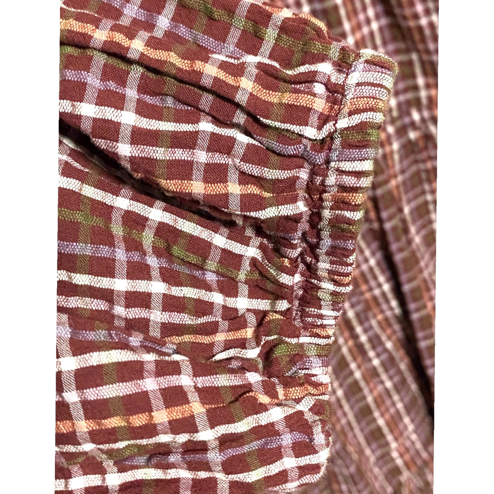 Madewell Madewell Seersucker Mini Dress Womens M Wrap Dress Lined V-Neck Long Sleeve Tie Waist Casual Cottagecore Flowy NWT Red Cotton Seersucker Plaid Size M / US 6-8 / IT 42-44 - 4 Thumbnail