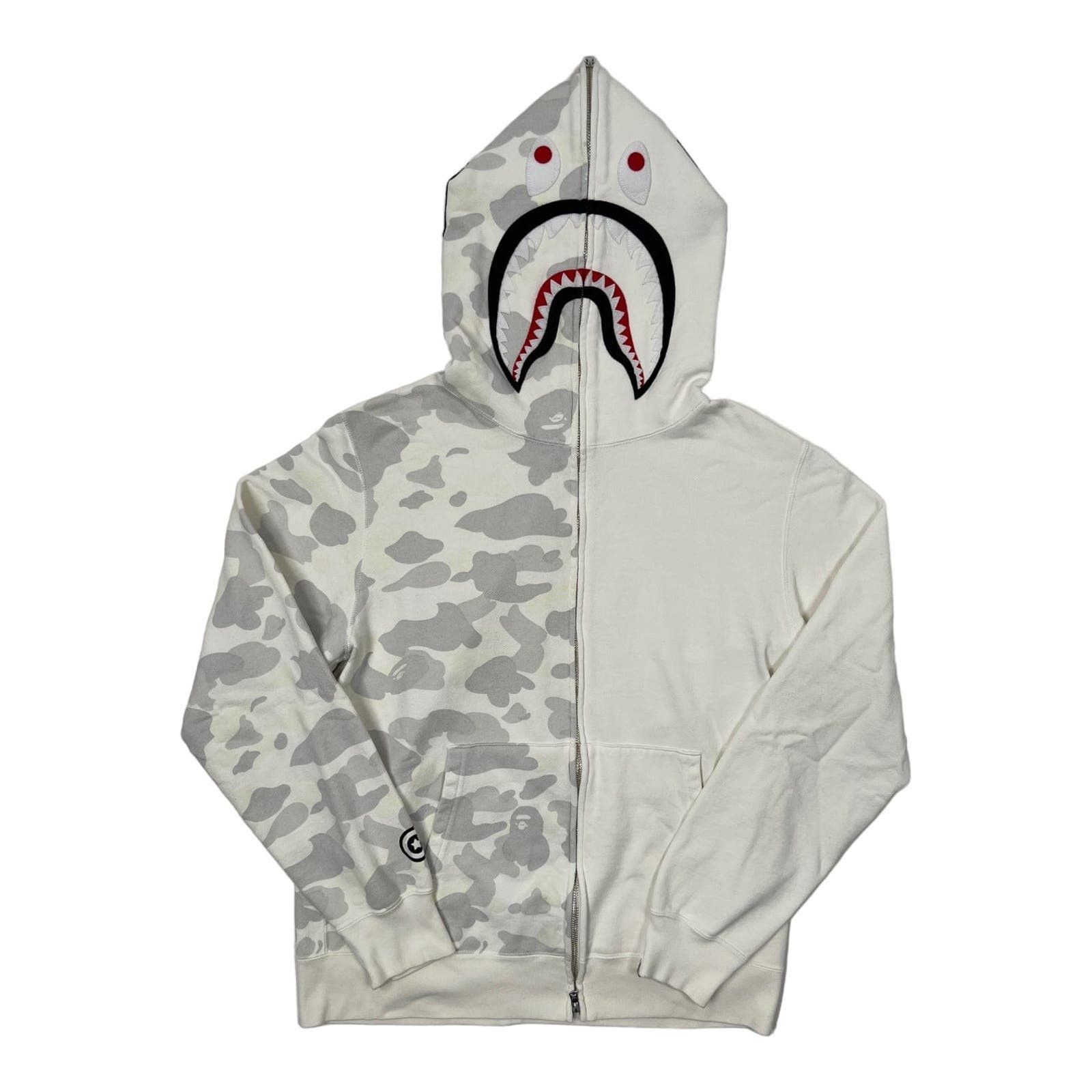 Image of Bape Shark Full Zip Hooded Sweatshirt City Camo, Men's (Size XL)