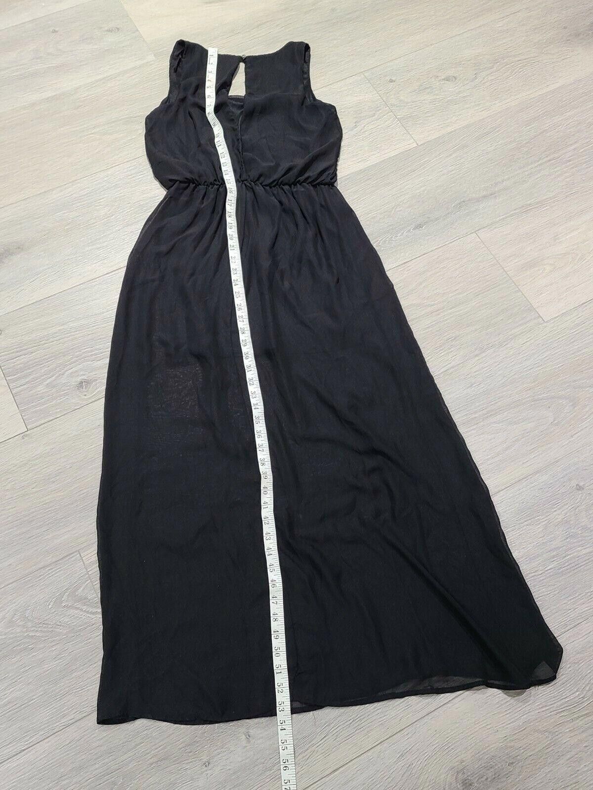 Designer Malloy Dress Medium Black Sheer Maxi Small Short slip Size S / US 4 / IT 40 - 6 Thumbnail