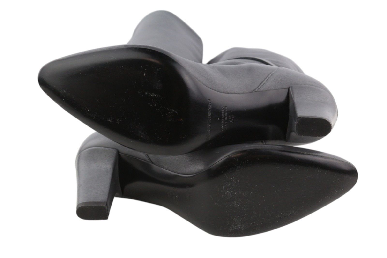 Emporio Armani EU37 Grey Leather Almond Toe Heels Shoes 85943 Size US 6 / IT 36 - 6 Thumbnail