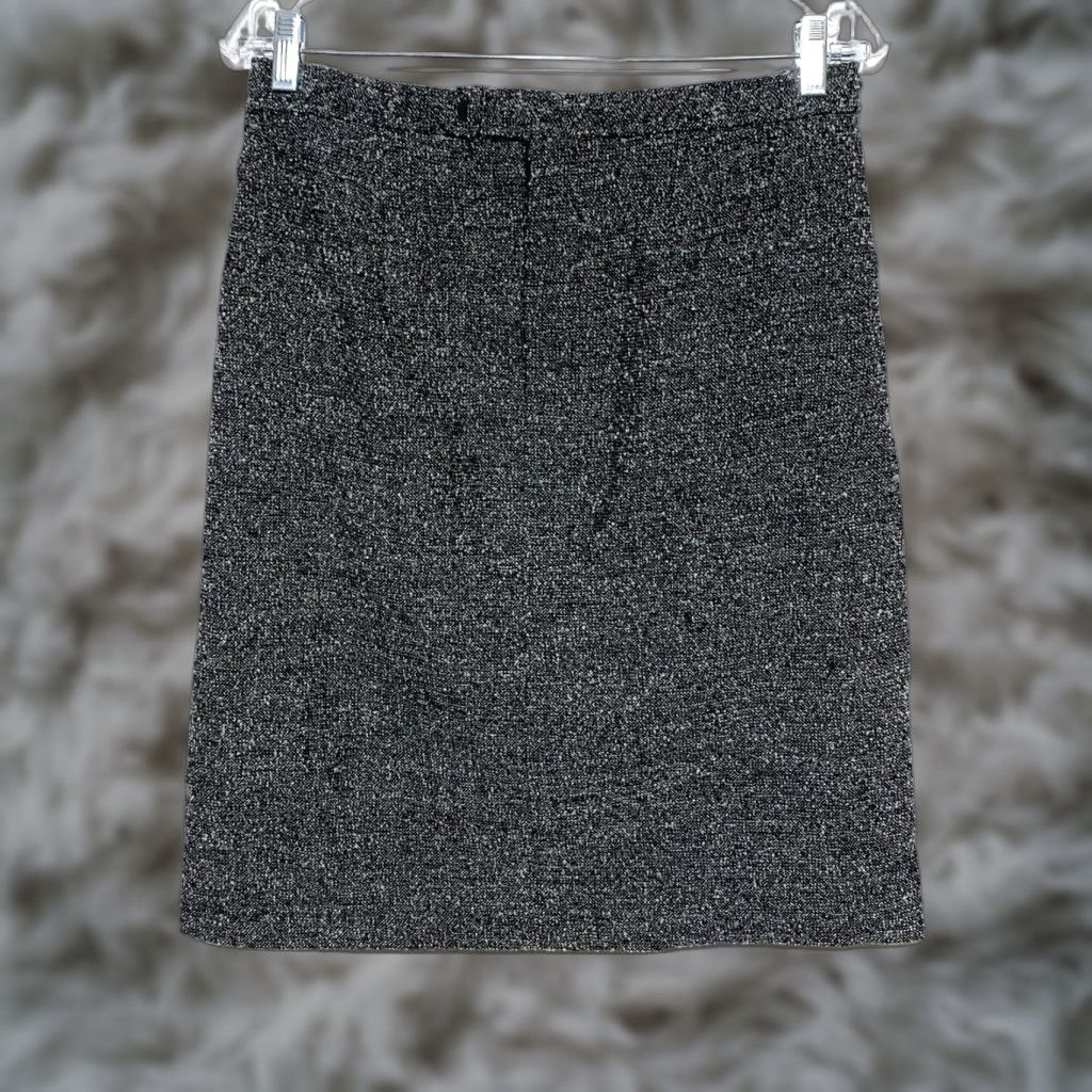 Vintage Mimi Maternity Wool Blend A-Line Skirt M Black Workwear Career Business Knee Length Stretch Lined Tweed Polyester Spandex Wool Polyester Spandex Mens? Size 32" / US 10 / IT 46 - 1 Thumbnail