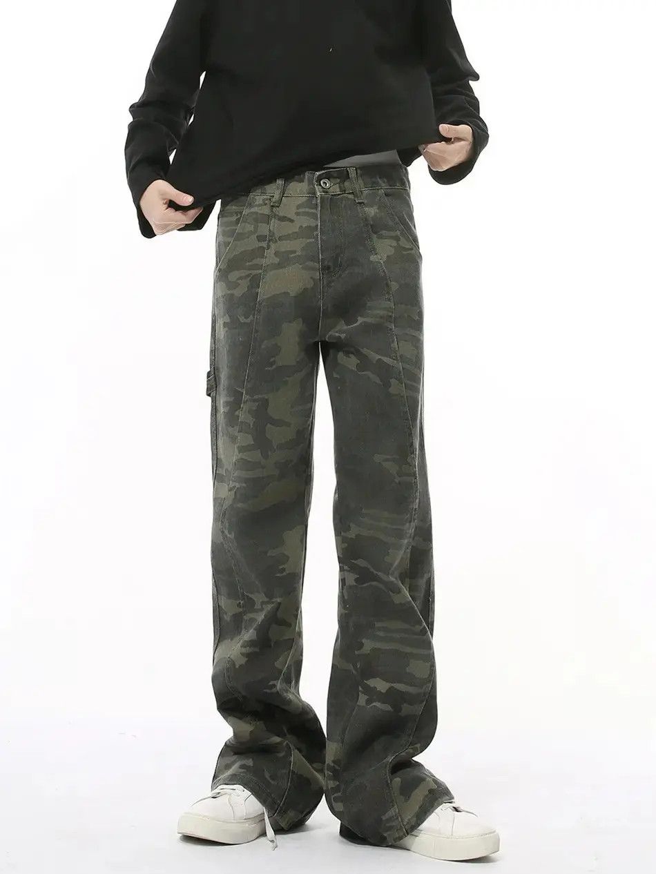 Japanese Brand Retro patchwork camouflage casual jeans Size US 32 / EU 48 - 5 Thumbnail