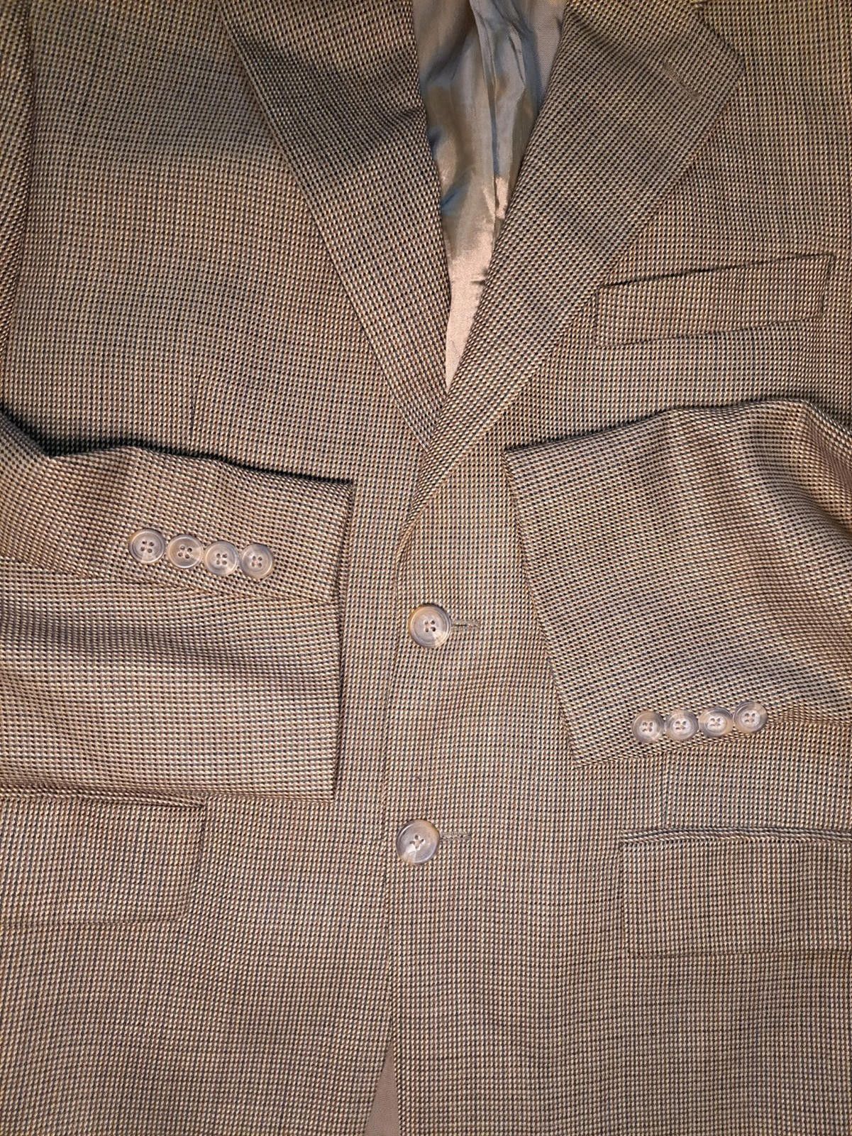 Polo Ralph Lauren Chaps Ralph Lauren Sport Coat Mens 42S Beige Houndstooth Size 42S - 4 Thumbnail