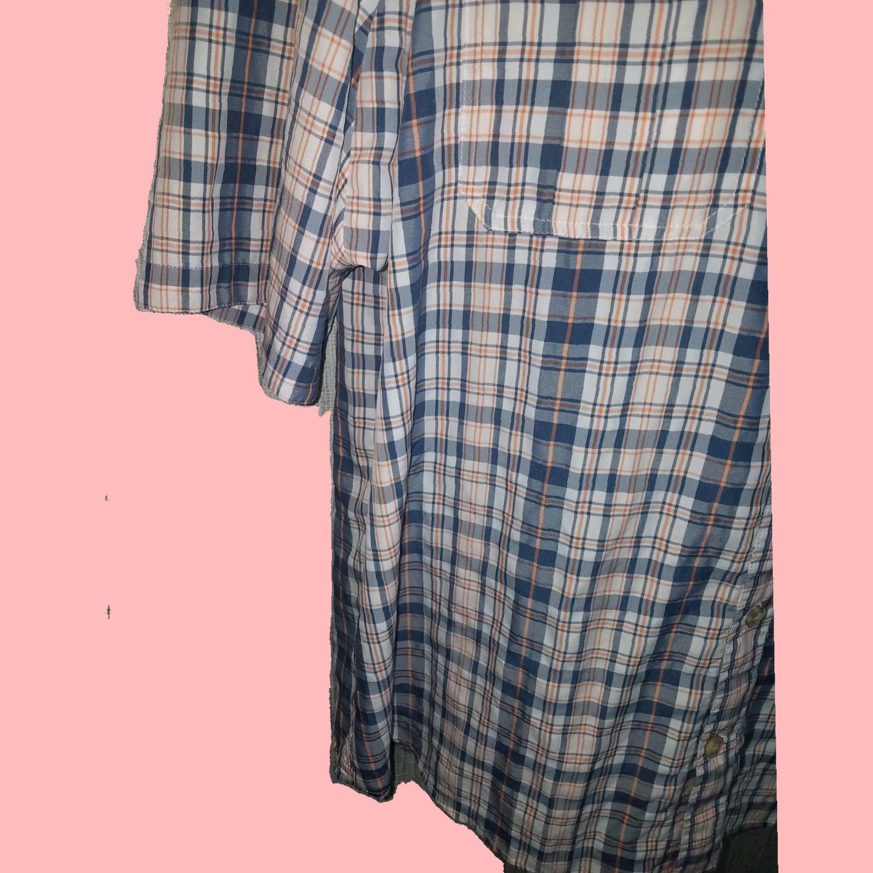 Vintage Authentic Duluth Trading Company Poly Nylon Blend Orange White Plaid Shirt ButtonClosure Size US XL / EU 56 / 4 - 4 Thumbnail