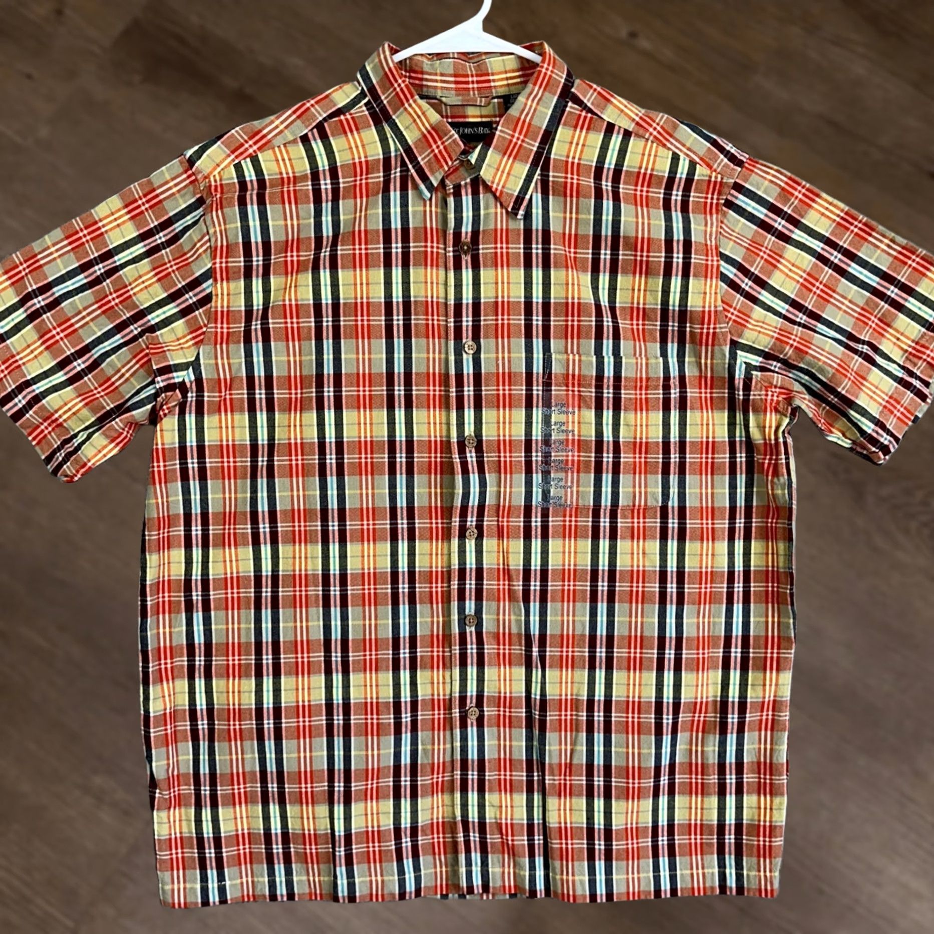 Vintage St. John's Bay Shirt Button Up Mens Large Orange Plaid Short Sleeve Casual NEW Size US L / EU 52-54 / 3 - 1 Thumbnail