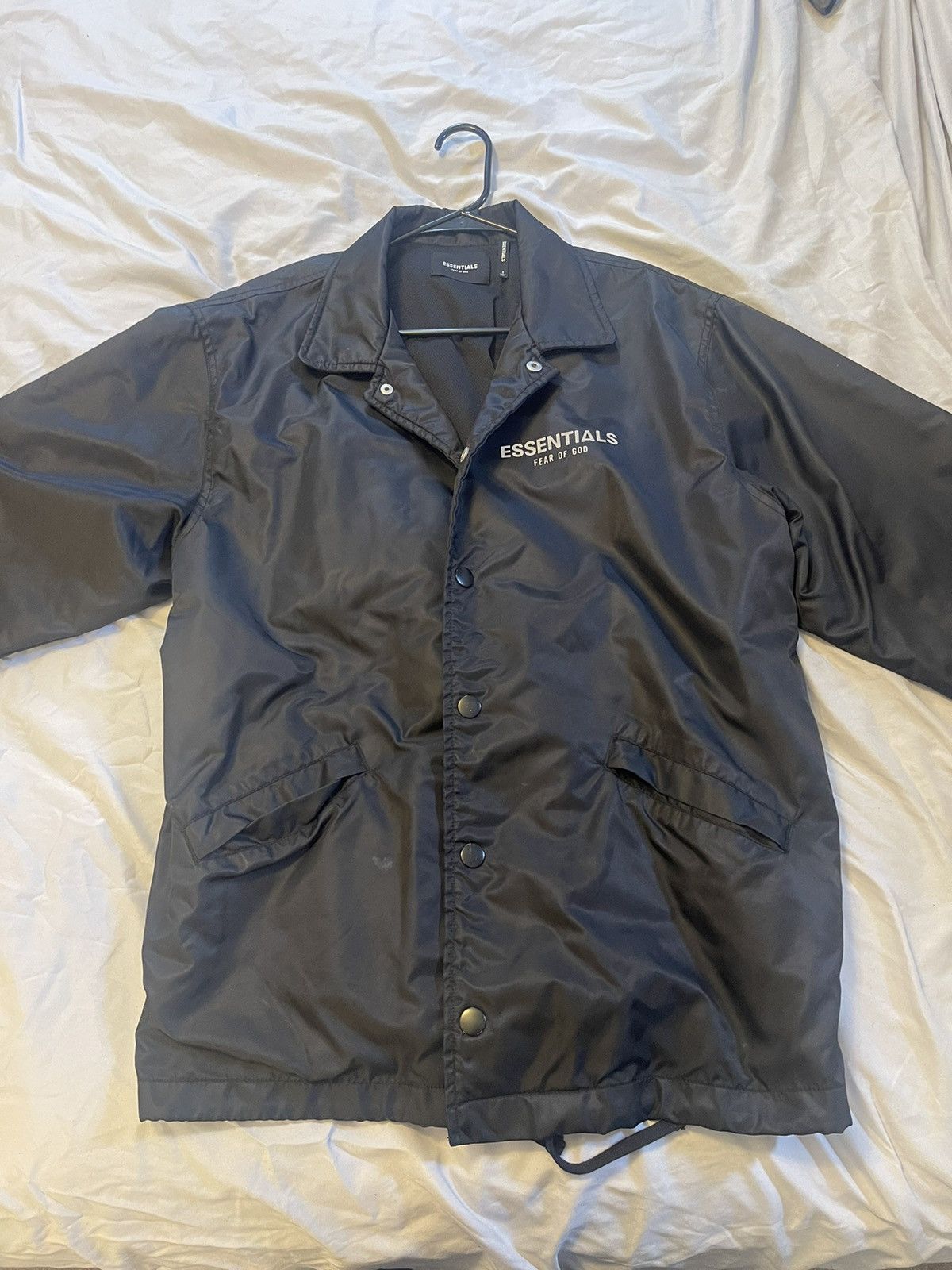 image of Essentials Coach Jacket (2020) in Black, Men's (Size Small)