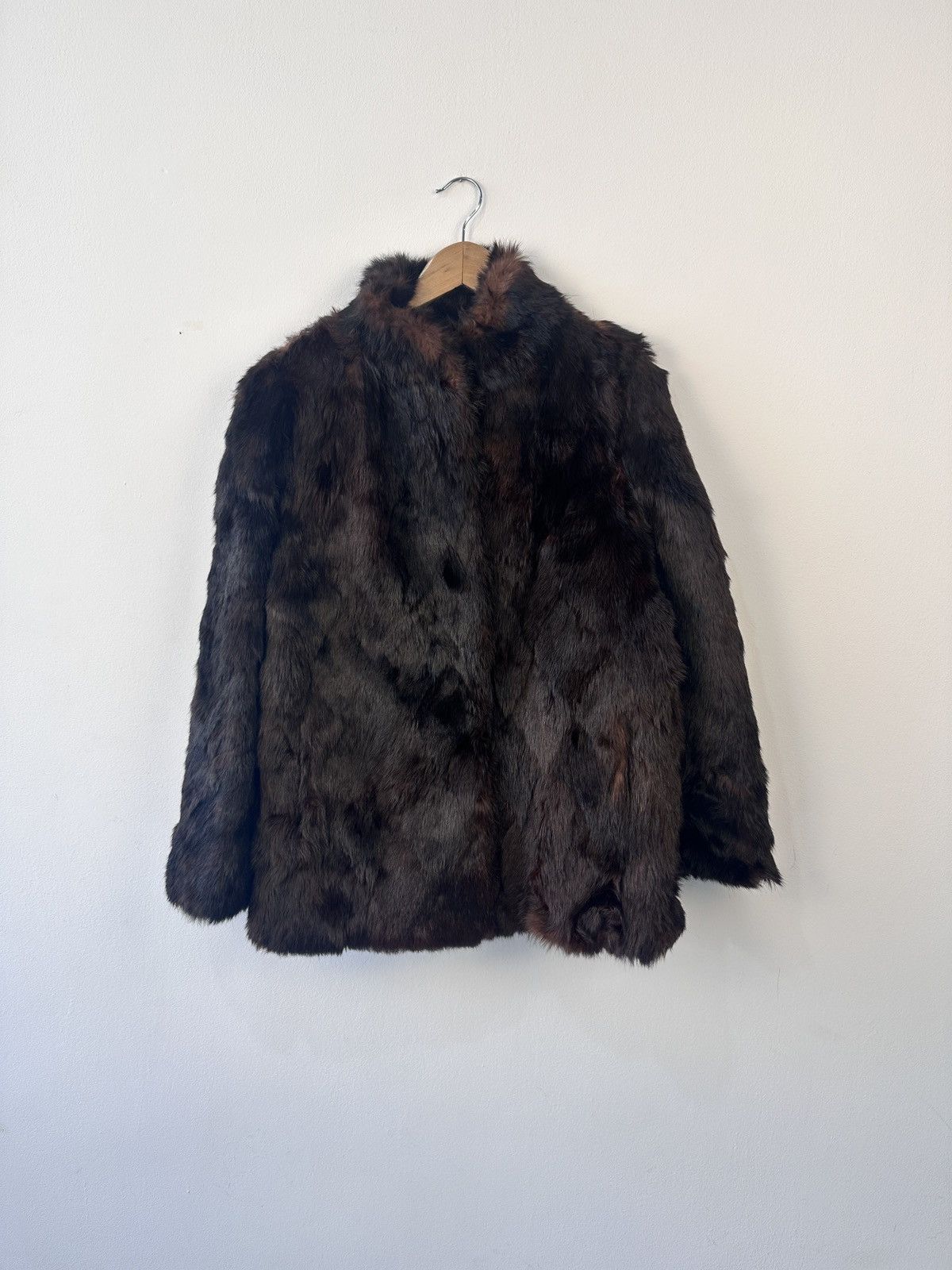 Other Genuine Rabbit Fur Coat 70s 80s Glam Boho Winter Jacket 14 Size L / US 10 / IT 46 - 10 Thumbnail