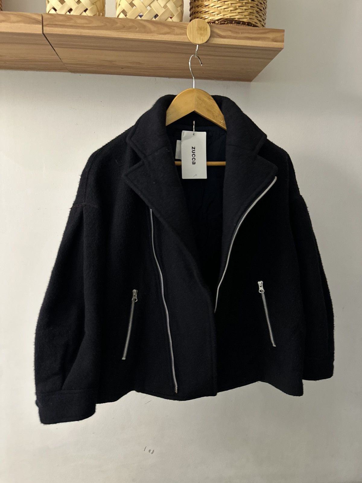 CABANE de ZUCCa × Issey Miyake AW21 Zucca Double Collar Zipper Wool Jacket Size US M / EU 48-50 / 2 - 9 Thumbnail