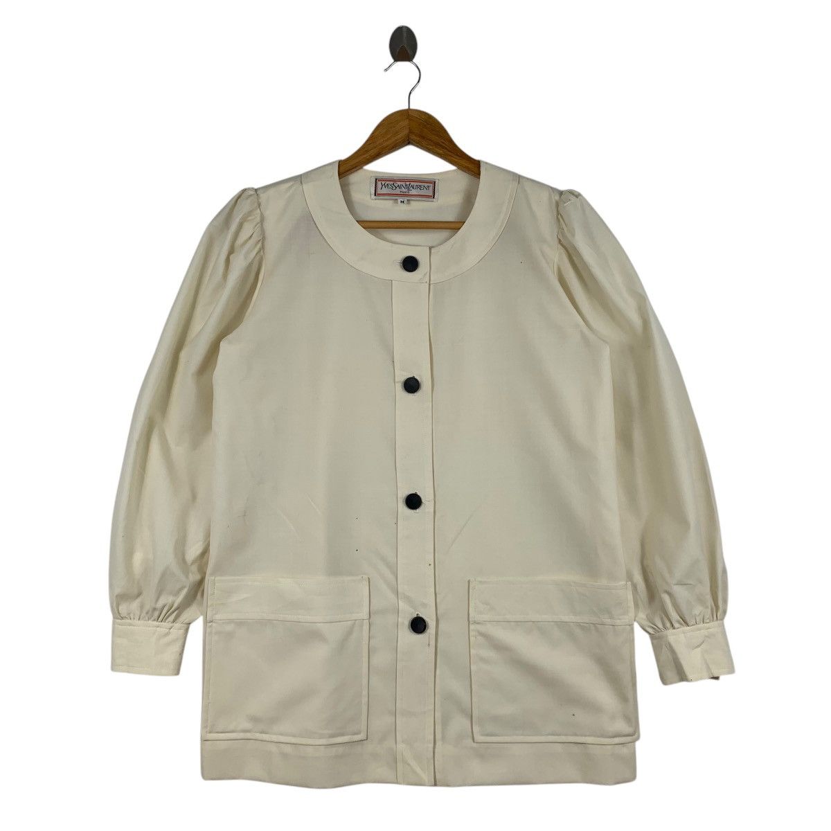 Yves Saint Laurent YvesSaintLaurent YSL Paris Designer Fully Button Coat Jacket Size M / US 6-8 / IT 42-44 - 1 Thumbnail
