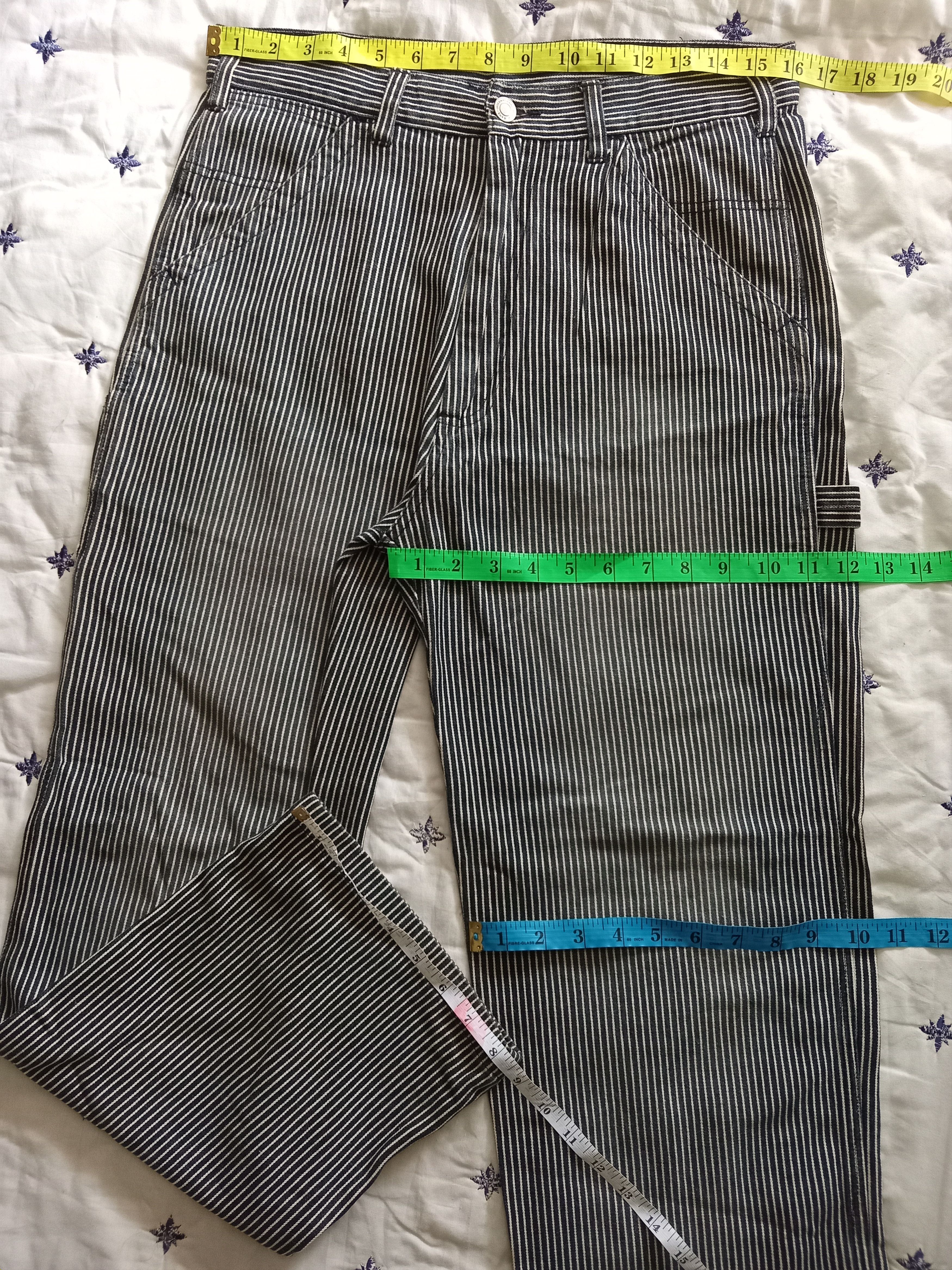 Japanese Brand × Vintage DOG HOUSE💥Faded Union Made Hickory Stripes Carpenter Pants Size US 32 / EU 48 - 2 Thumbnail
