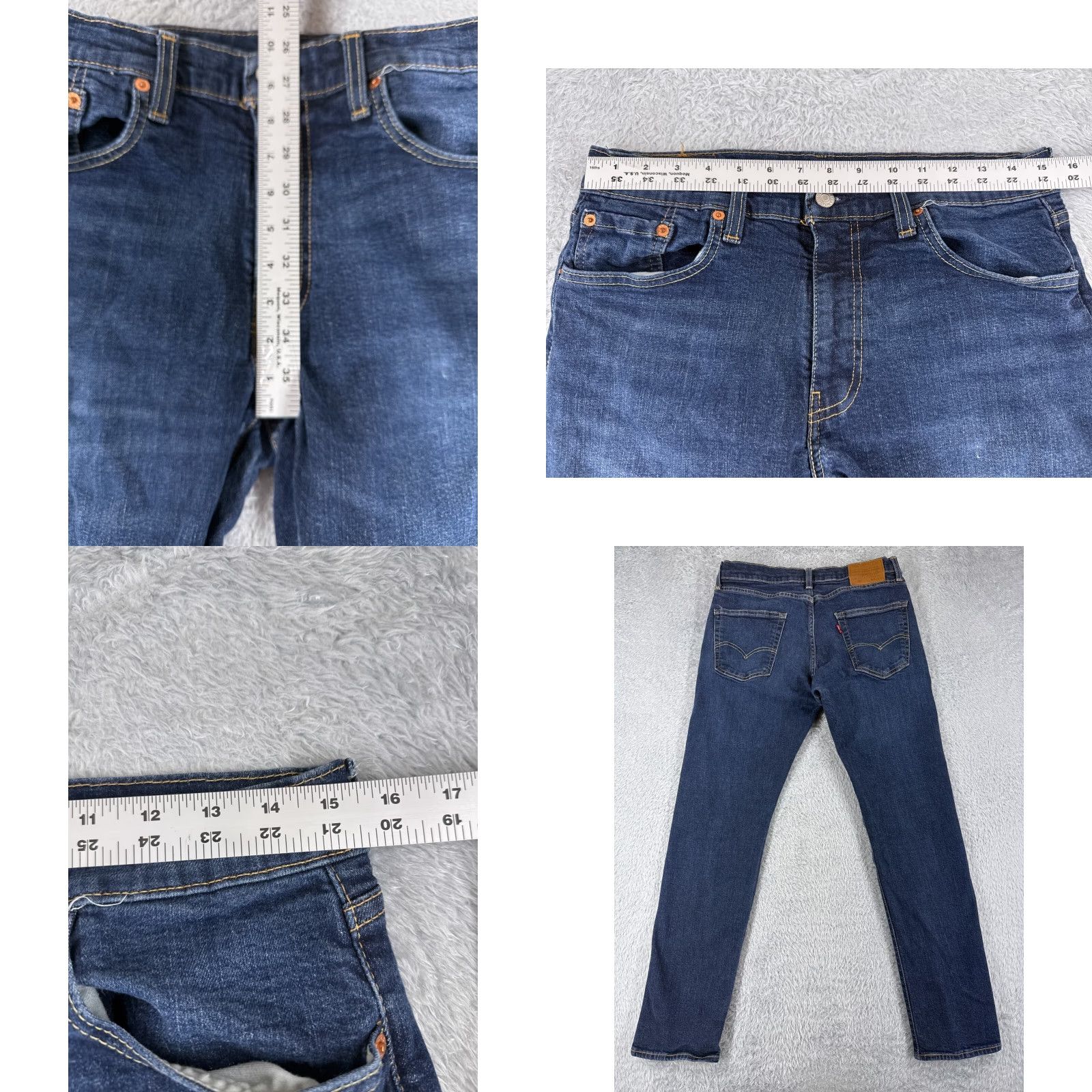 Levi's Levi's Jeans Men 33 Blue Denim 502 Straight Mid Rise 5-Pocket Distressed Cotton Premium 31x31 Vintage No Size US 33 - 9 Thumbnail