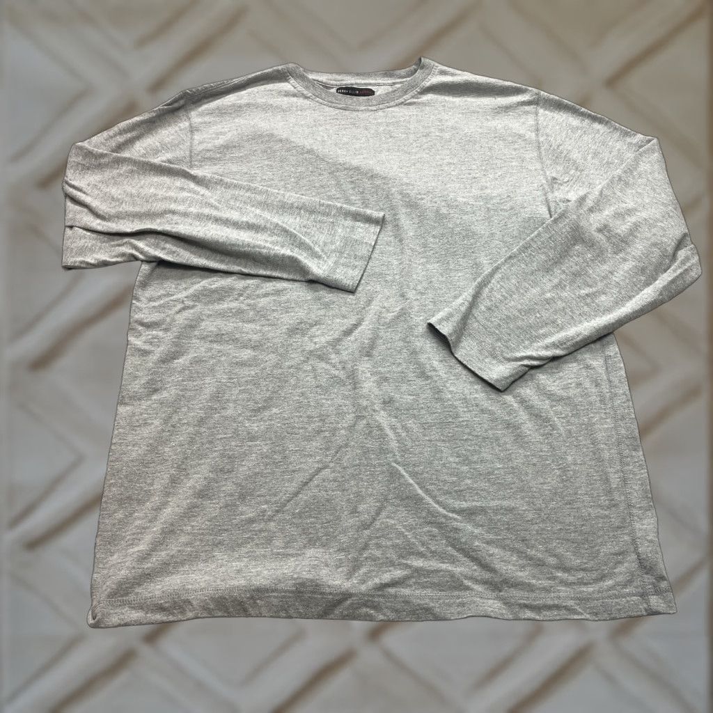 Perry Ellis Perry Ellis America Shirt Mens Large Gray Grey Long Sleeve Pullover Basic Tee Size US L / EU 52-54 / 3 - 1 Thumbnail