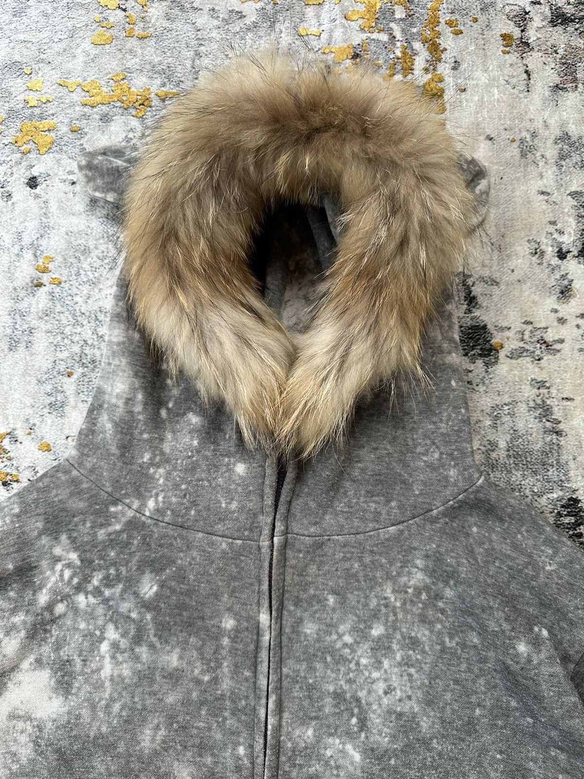 CRAZY TRASHED GOAT FUR ZIP UP HOODIE IFSIXWASNINE PUNK STYLE