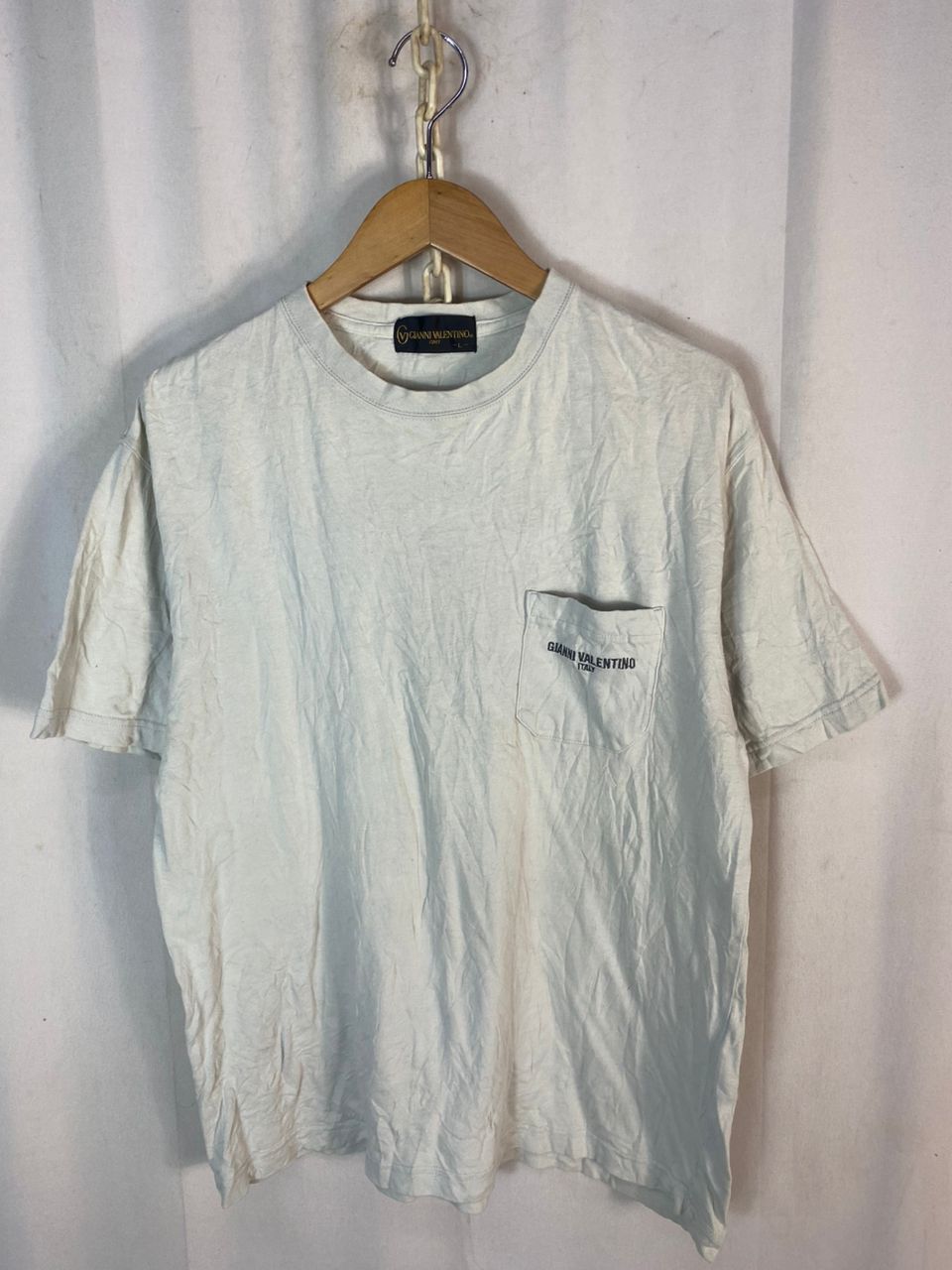 Japanese Brand Gianni Valentino backhit single pocket tshirt Size US L / EU 52-54 / 3 - 1 Thumbnail