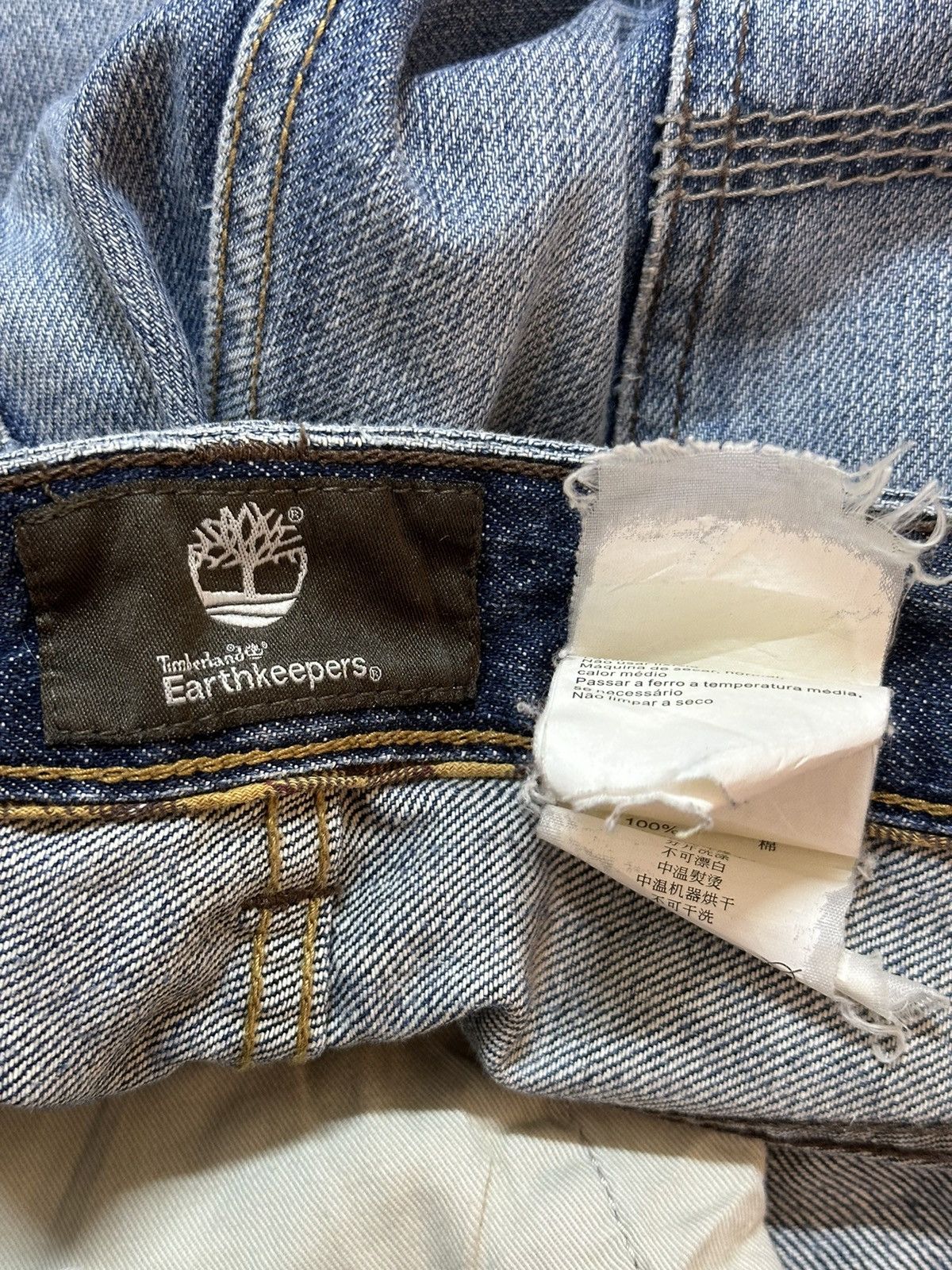Timberland Vintage Timberland Blue Faded Wash Distress Loose Jeans Size US 32 / EU 48 - 10 Thumbnail