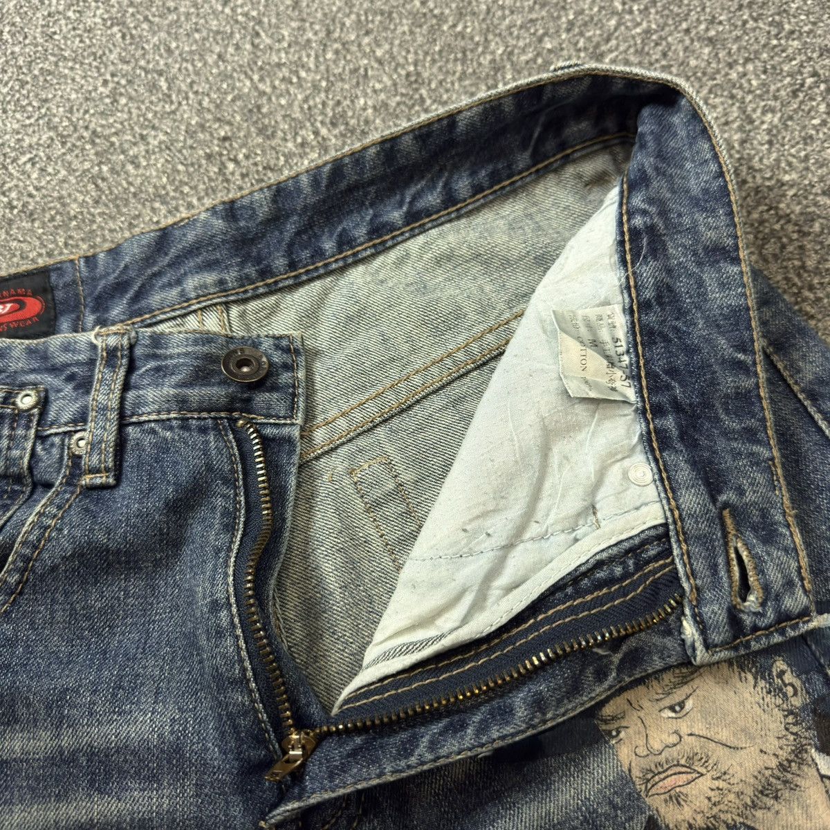 Japanese Brand 🔥🇯🇵 Vintage y2k Hand Printed Ronin Bj Jeans Karakuri Size US 30 / EU 46 - 15 Thumbnail