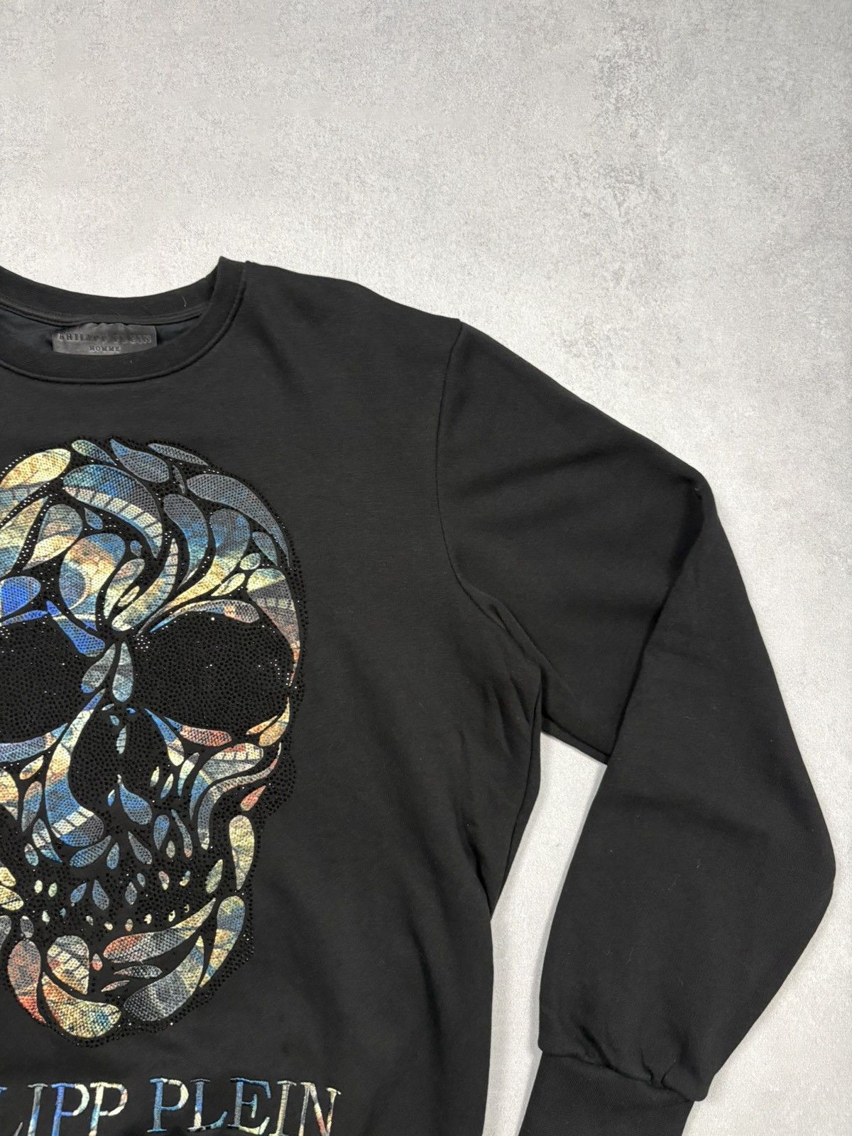 Philipp Plein Philipp Plein Skull Crystal Logo Sweatshirt Black Size L Size US L / EU 52-54 / 3 - 2 Thumbnail
