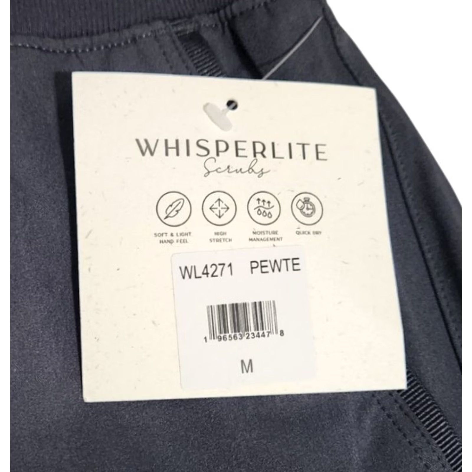 Vintage Whisperlite Womens Scrubs Pants Bottoms Gray Pockets M Medical 92% Polyester 8% Spandex Size 32" / US 10 / IT 46 - 6 Thumbnail
