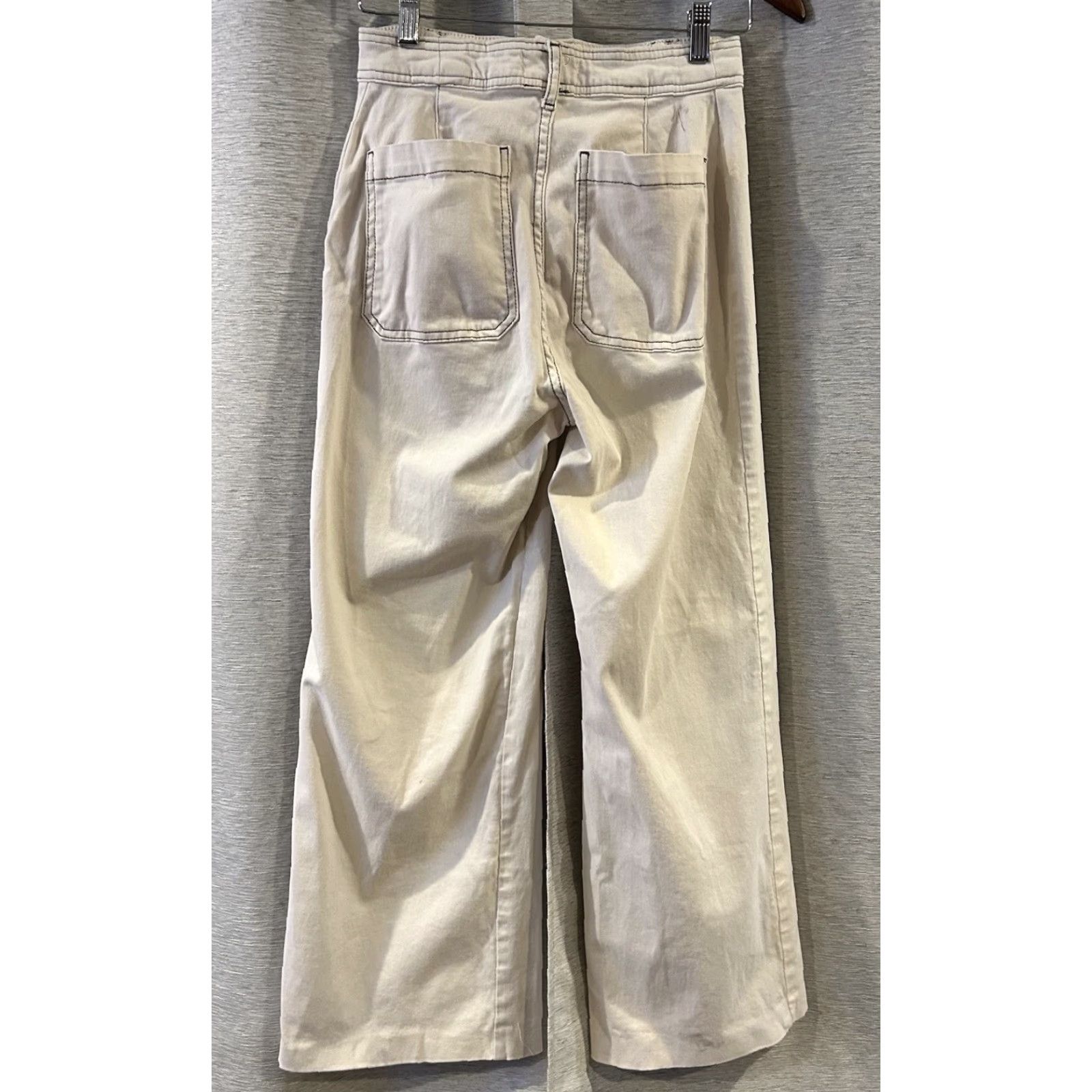 Vintage Bagatelle Collection Jeans Womens 8 Ivory High Rise Wide Leg Stretch Denim Jeans Size 30" / US 8 / IT 44 - 3 Thumbnail