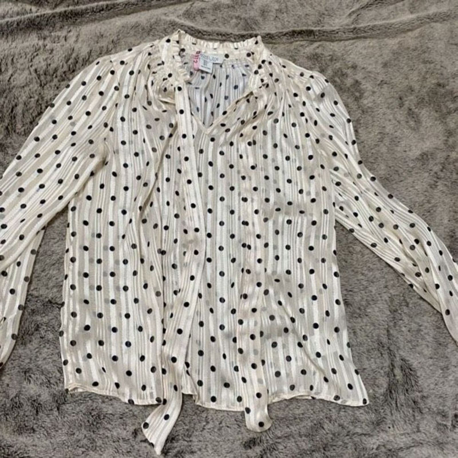 Rachel Zoe Rachel Zoe Polka Dot Cream and Black Blouse | Sz S Size S / US 4 / IT 40 - 2 Thumbnail