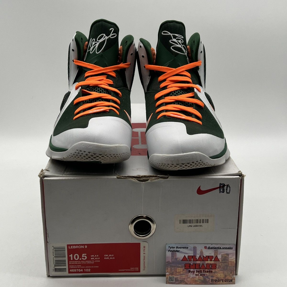 Nike Lebron 9 Miami Hurricanes Size US 10.5 / EU 43-44 - 2 Thumbnail