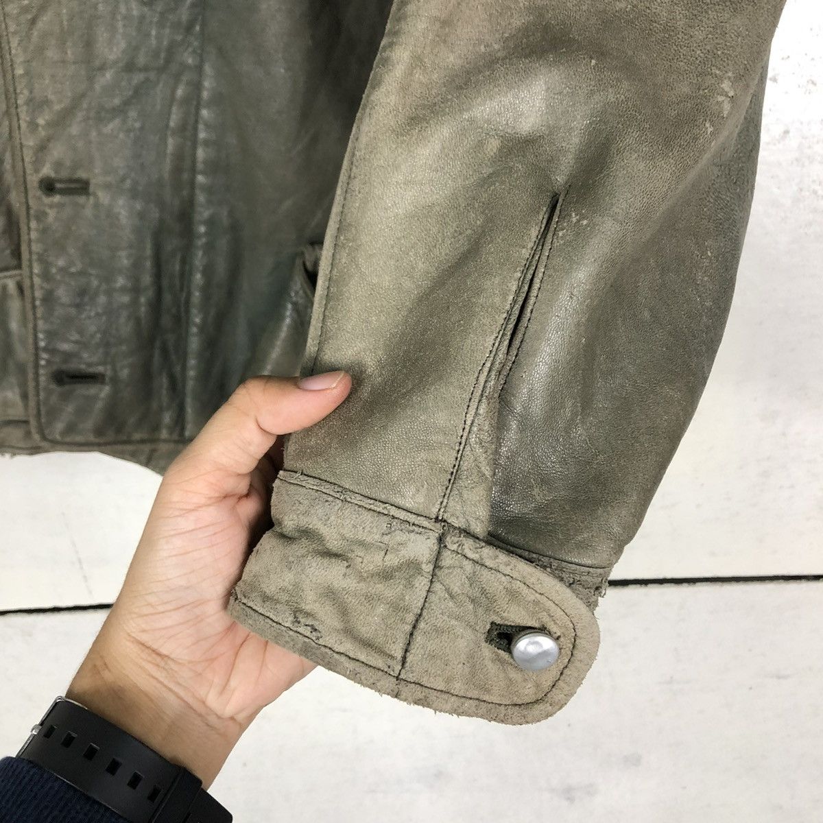Japanese Brand 🔥VINTAGE BIKER LEATHER JACKET OLIVIER MASSUGER ISSEY MIYAKE Size US L / EU 52-54 / 3 - 14 Thumbnail