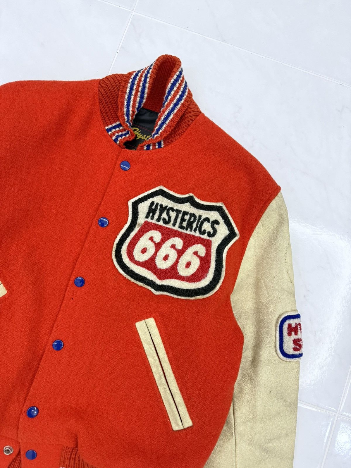 Hysteric Glamour 💥RARE💥90s HYSTERIC GLAMOUR 666 Varsity Letterman USA🇺🇸 Jacket Size US M / EU 48-50 / 2 - 5 Thumbnail