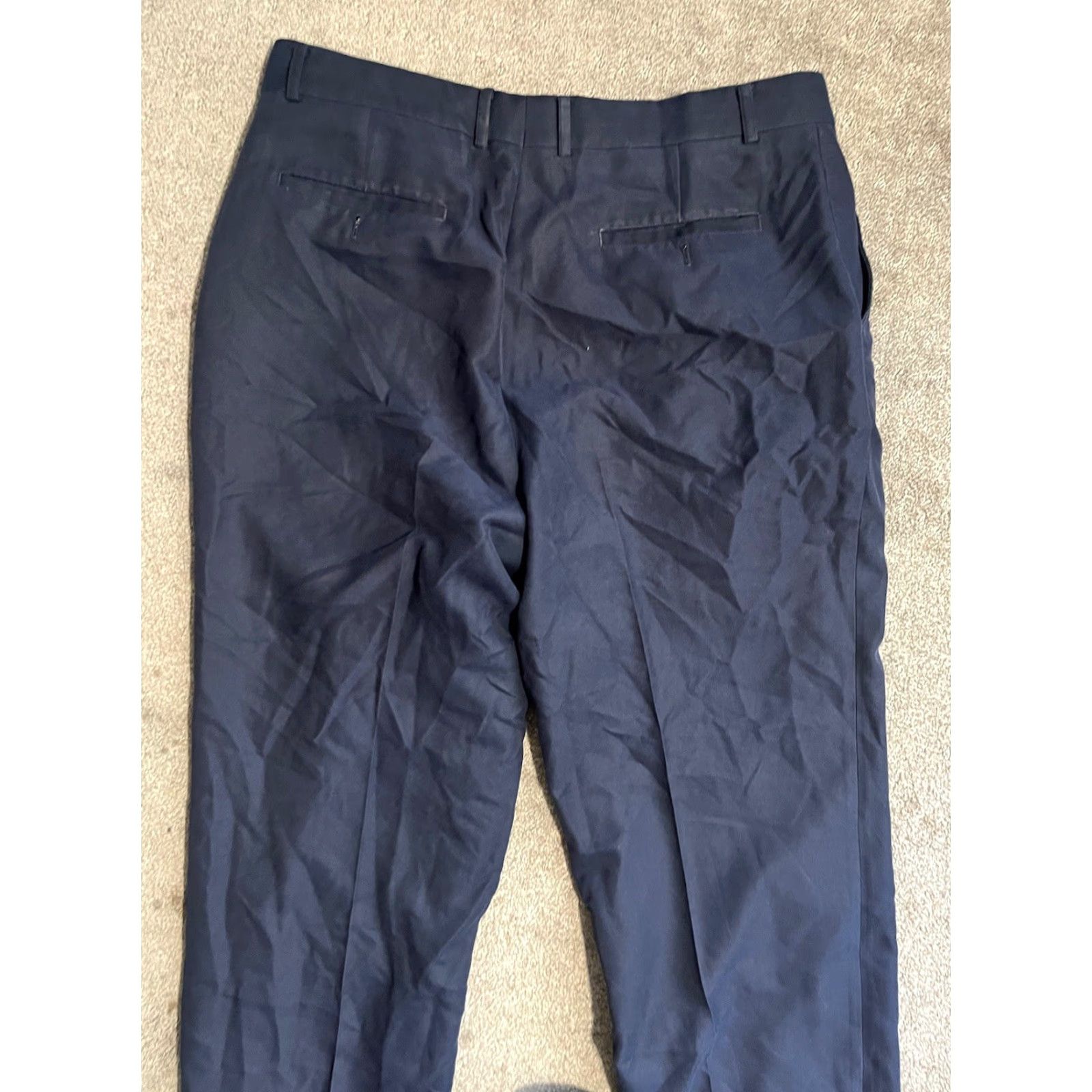 Vintage VINTAGE Greg Norman Pants Navy Blue Pleated Straight Leg Men 36W 27L Hem Chino Five Iron Regular Mens Size US 36 / EU 52 - 4 Thumbnail