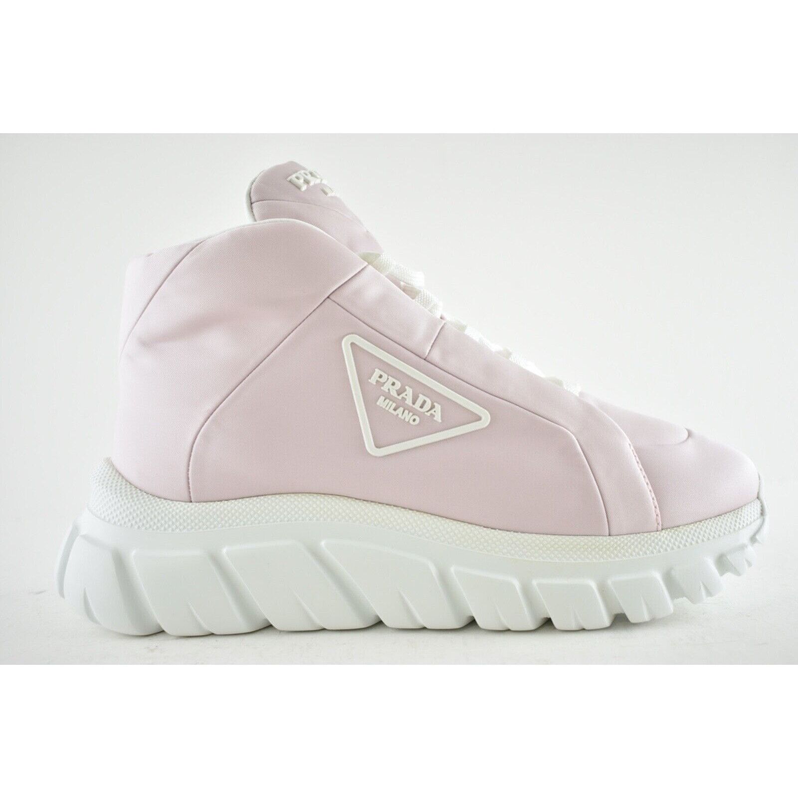Prada Rush Piuma Nylon Platform Flat High Top Trainer Sneaker 37.5 Size US 7.5 / IT 37.5 - 3 Thumbnail