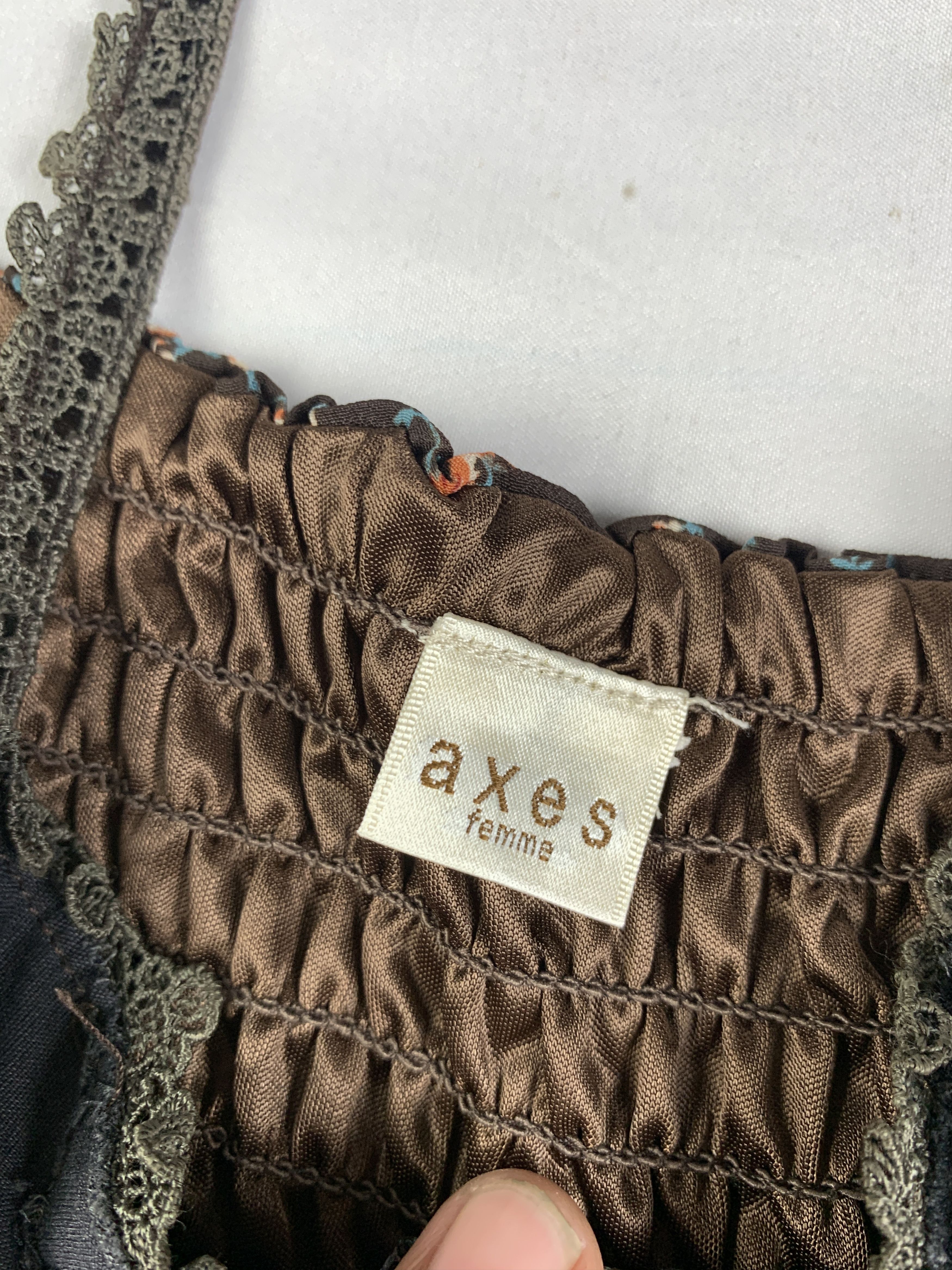 Japanese Brand axes femme Japan Brown Floral Lace Milkmaid Tank Dress (S) Size S / US 4 / IT 40 - 7 Thumbnail