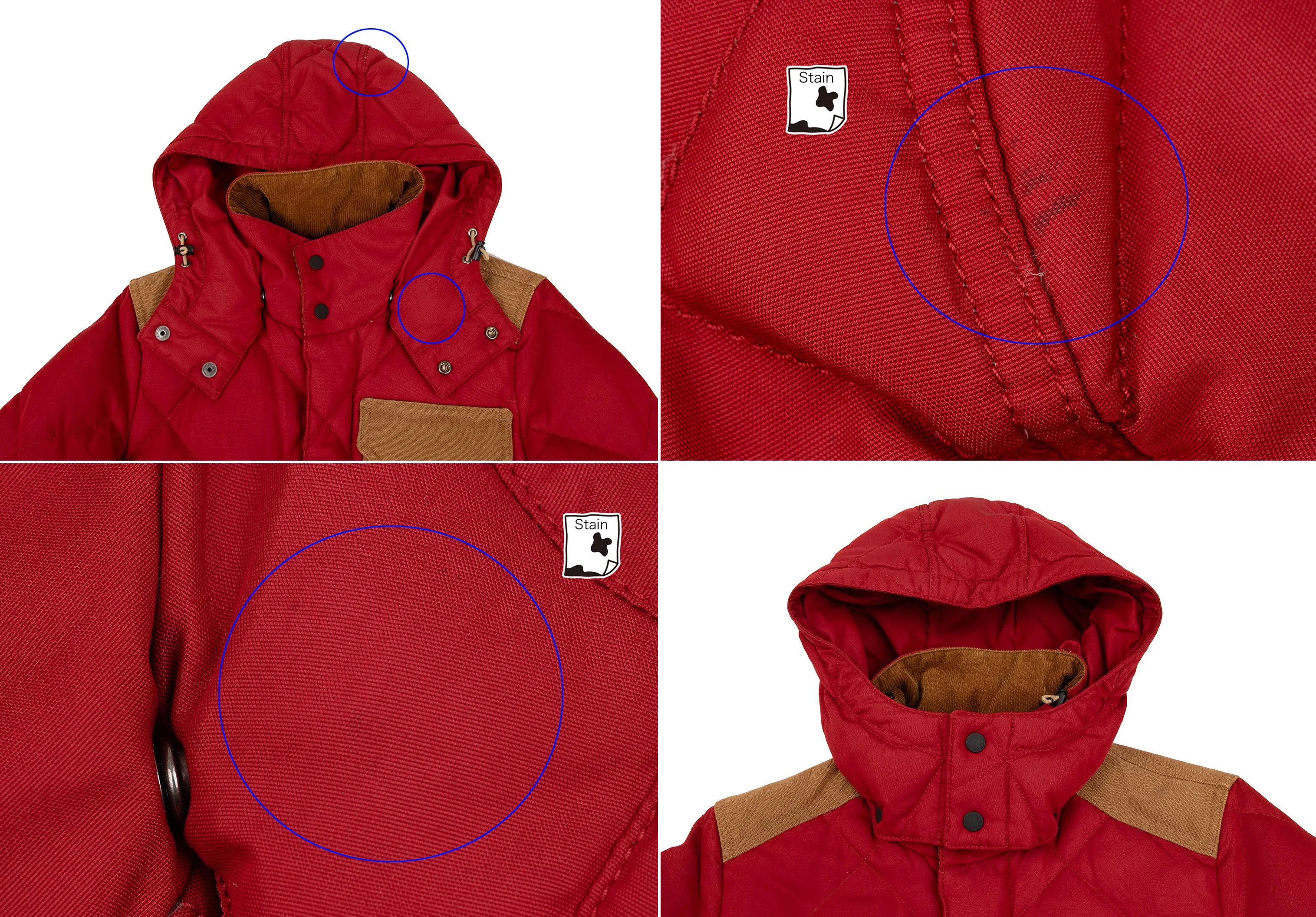 Junya Watanabe Quilted Down Hooded Jacket in Red, Size XS Size US XS / EU 42 / 0 - 5 Thumbnail
