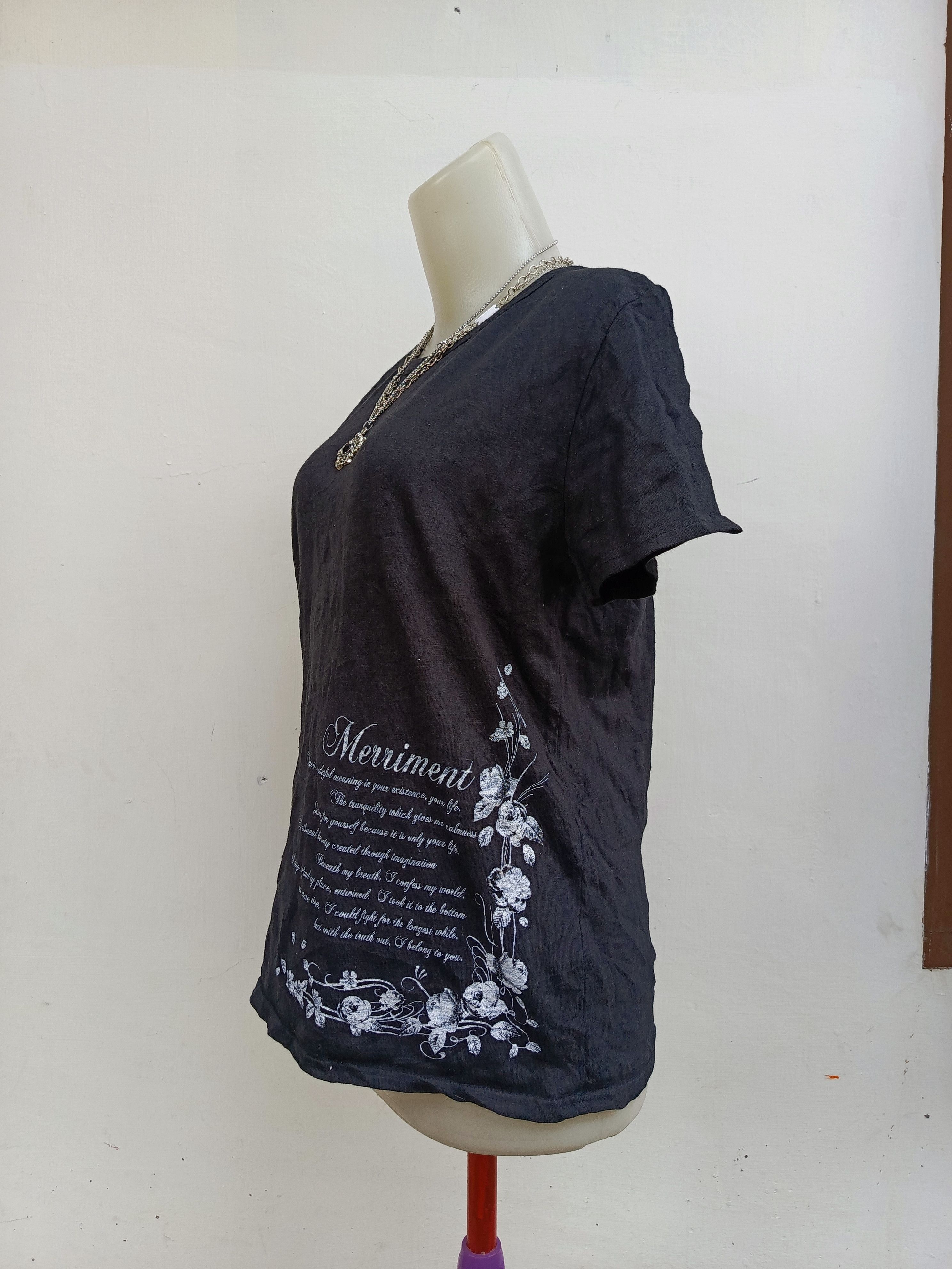Japanese Brand Cookie House Floral Script Print T-Shirt Size L / US 10 / IT 46 - 6 Thumbnail