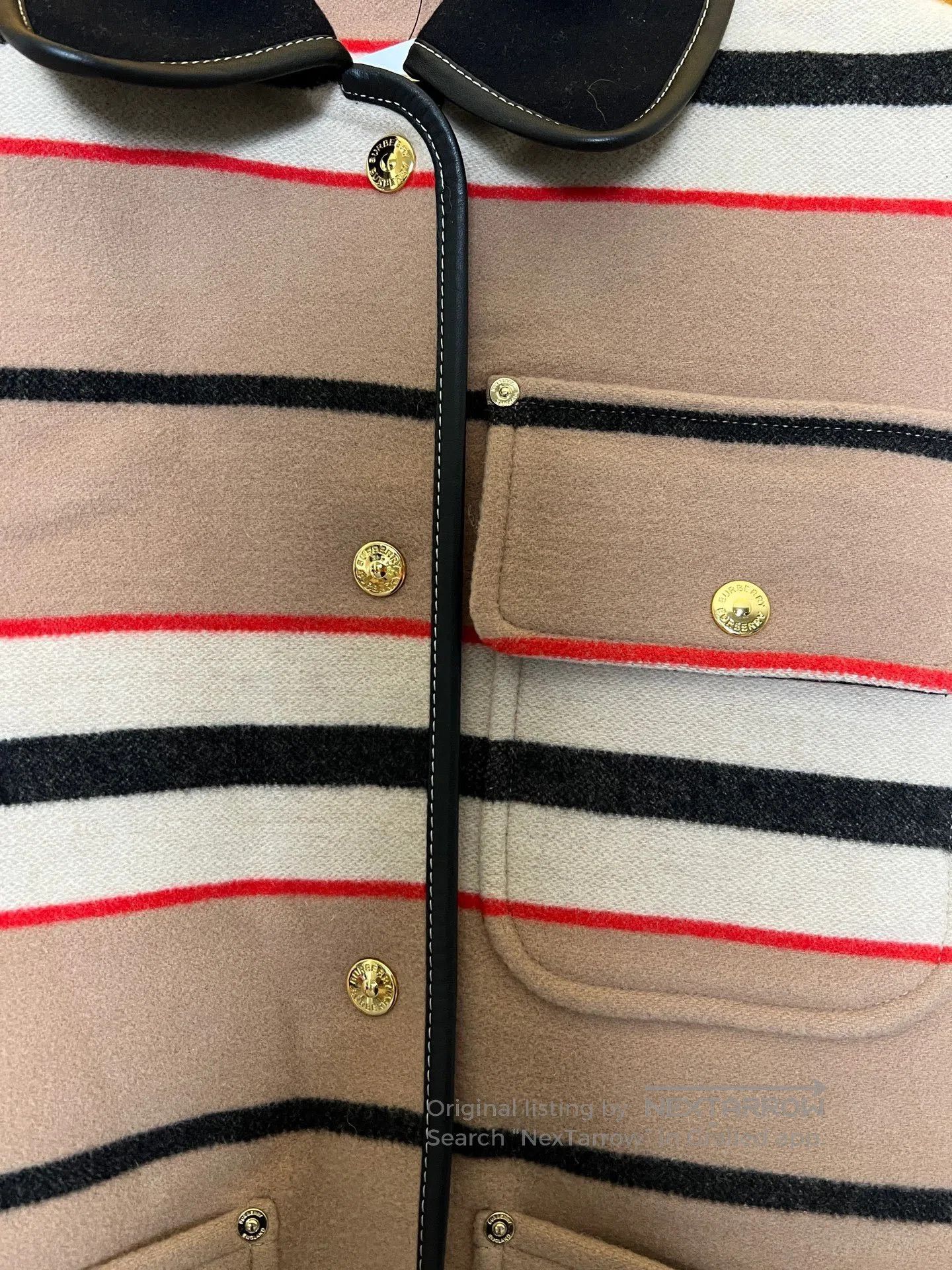 Burberry Burberry Striped Wool Overcoat| Size S / US 4 / IT 40 - 3 Thumbnail