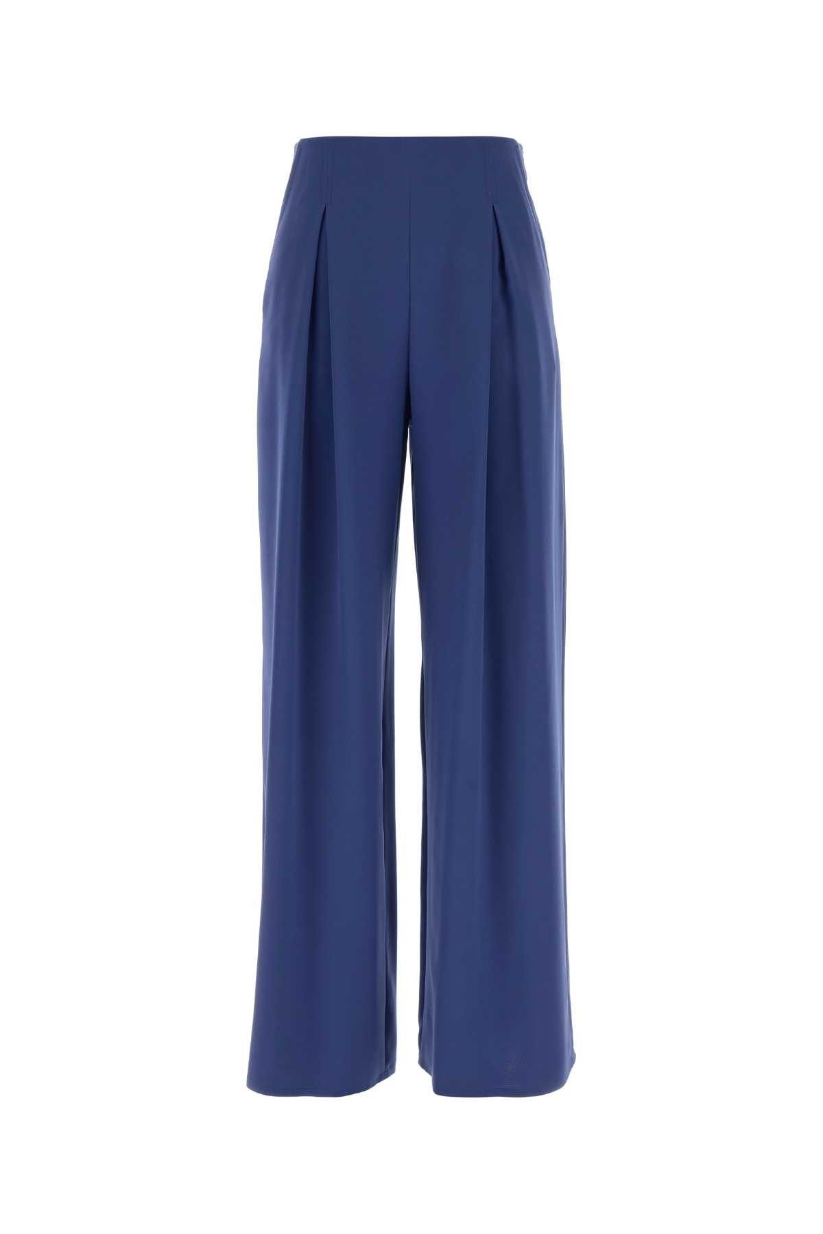 Max Mara Blue Stretch Satin Palude Palazzo Pant Size 26" / US 2 / IT 38 - 1 Thumbnail