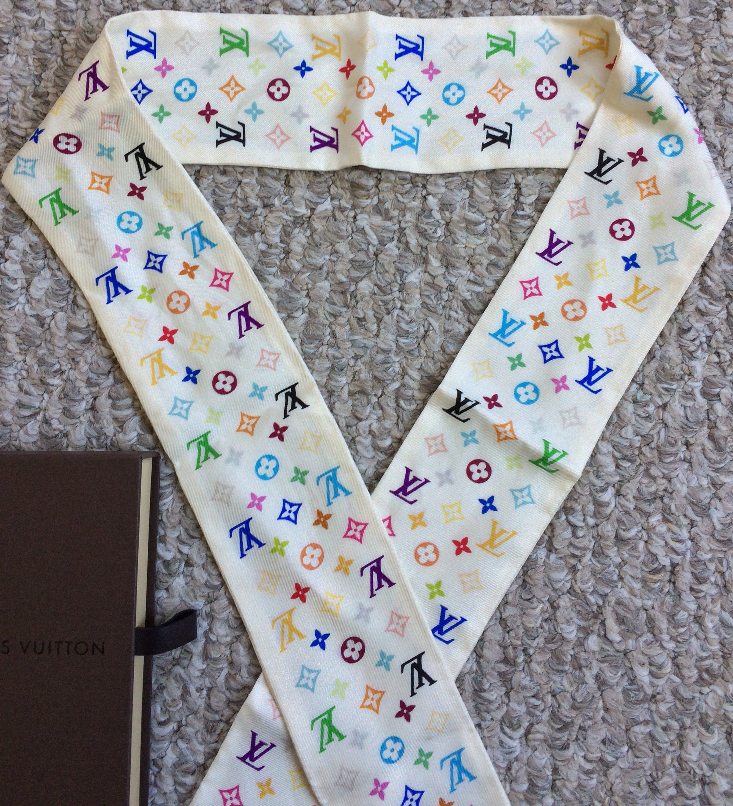 Louis Vuitton × Takashi Murakami S/S 2003 Louis Vuitton Murakami Multicolor Monogram Scarf Size ONE SIZE - 5 Thumbnail