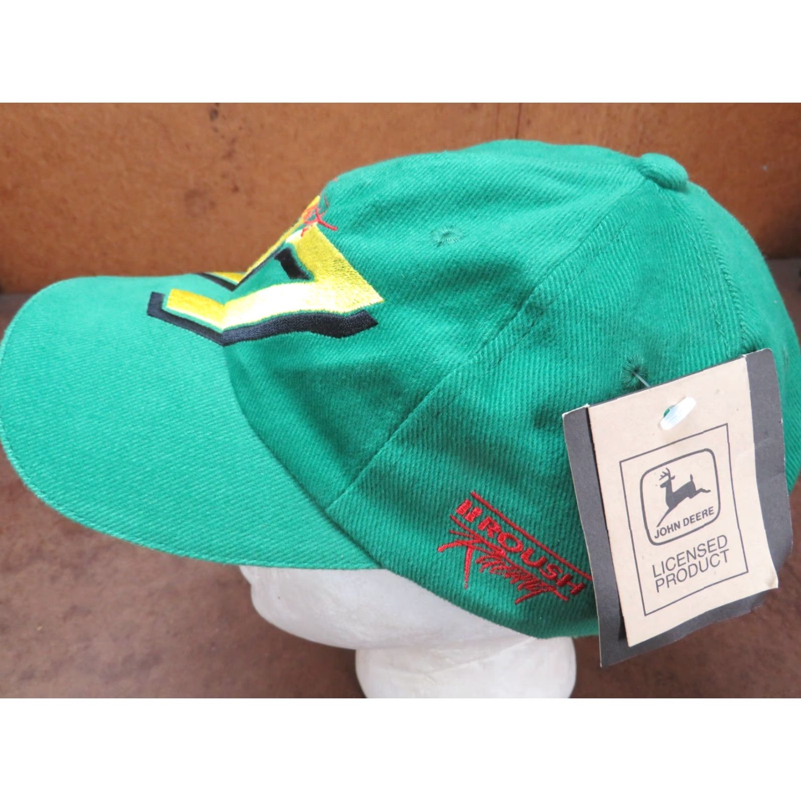 John Deere VINTAGE HaT Trucker Hat Cap JD 97 Chad Little Green John Deere Advertising 1980s Adjustable Snapback Mens Women Size ONE SIZE - 3 Thumbnail