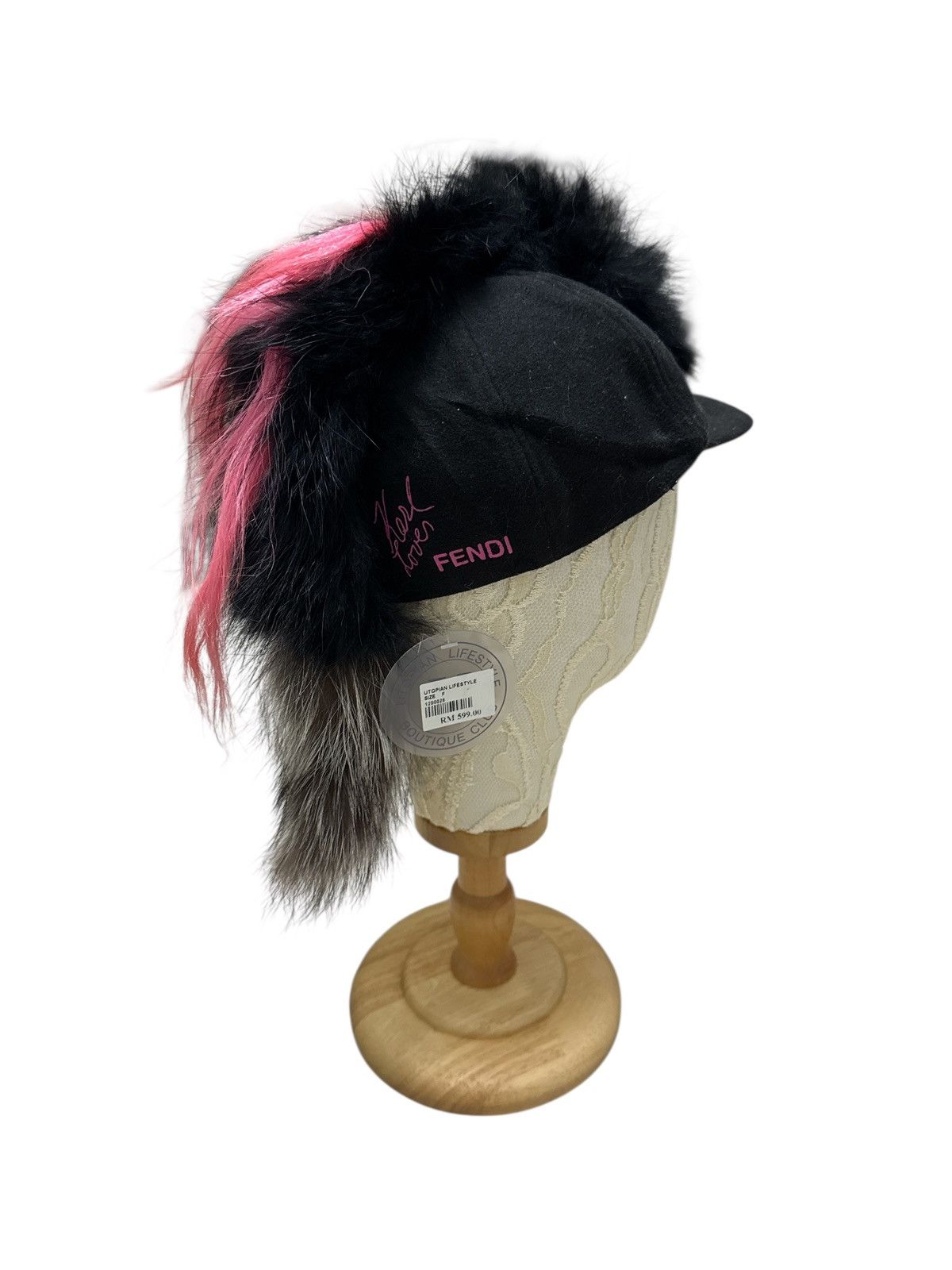 Fendi FENDI X KARL LAGERFELD RACOON MOHAWK CAP Size ONE SIZE - 3 Thumbnail