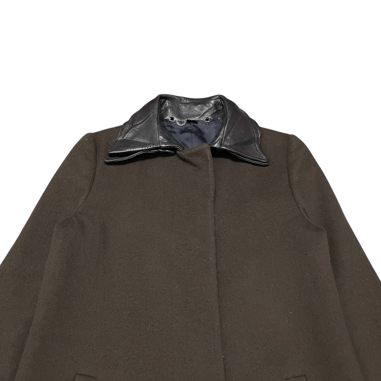 Viktor & Rolf Viktor & Rolf Wool Double Leather Collar Long Coat Size US S / EU 44-46 / 1 - 2 Thumbnail