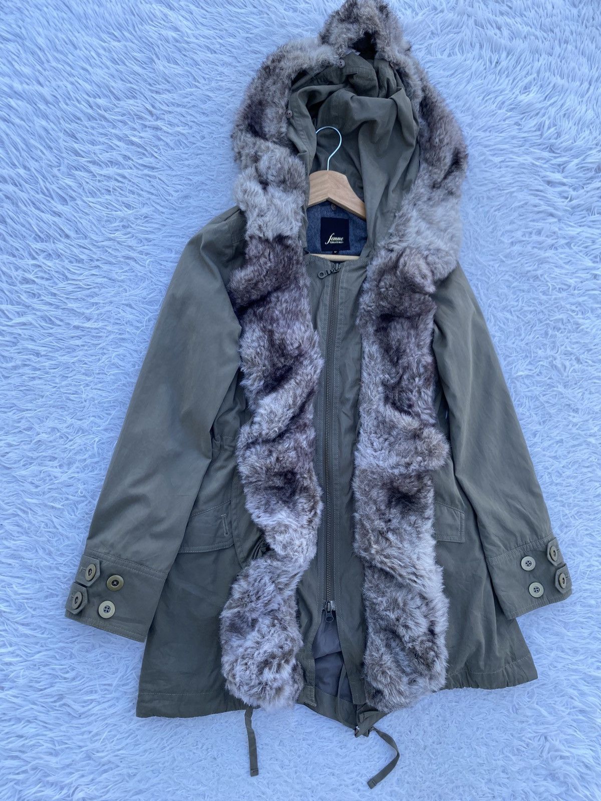 Tornado Mart Rare Femme Tornado Mart Faux Fur Frill Hooded Coat Jacket Size S / US 4 / IT 40 - 2 Thumbnail