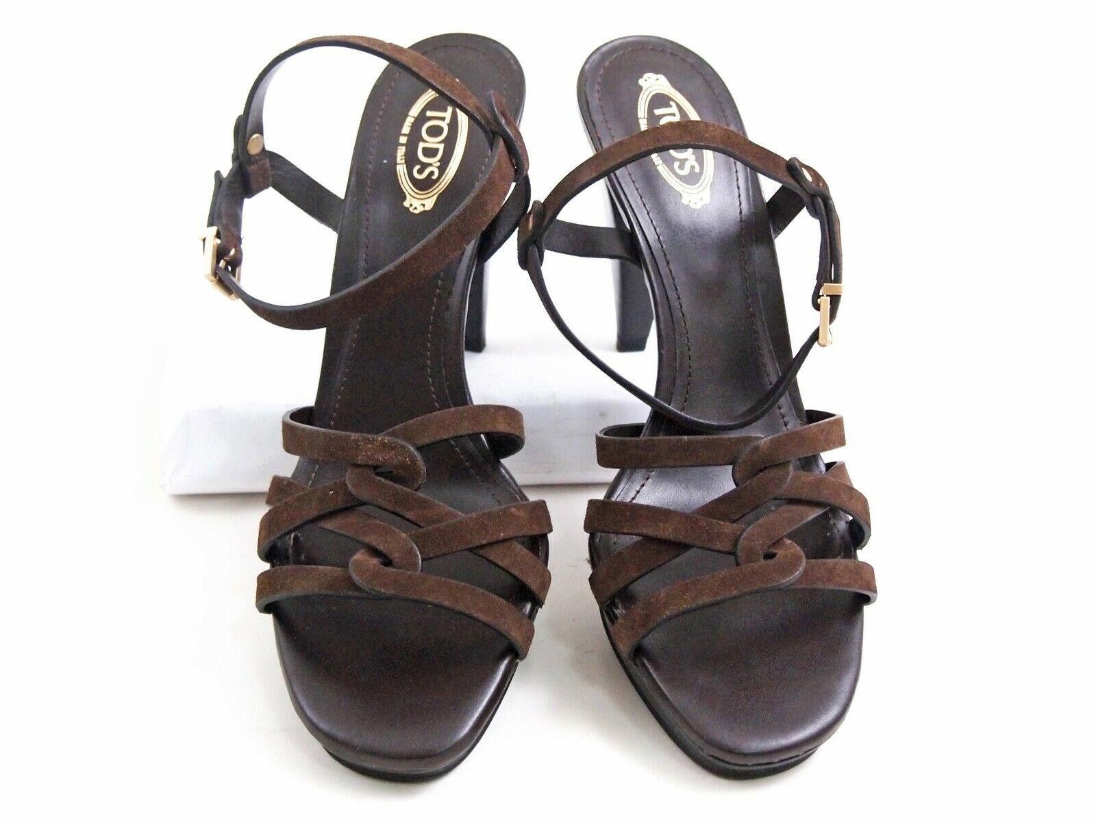 Tod's Tod's Strappy Sandals Brown Suede Womens EU 37 US 7 $620 Size US 7 / IT 37 - 3 Thumbnail