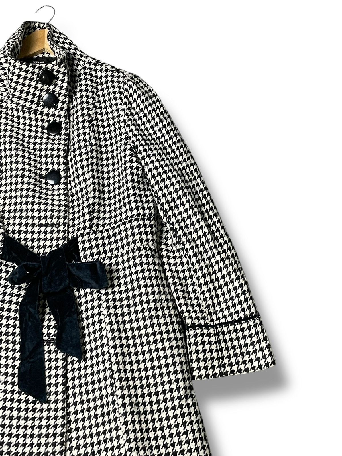 Designer × Japanese Brand Lovits Houndstooth Wool Long Coat (55) Size US L / EU 52-54 / 3 - 5 Thumbnail
