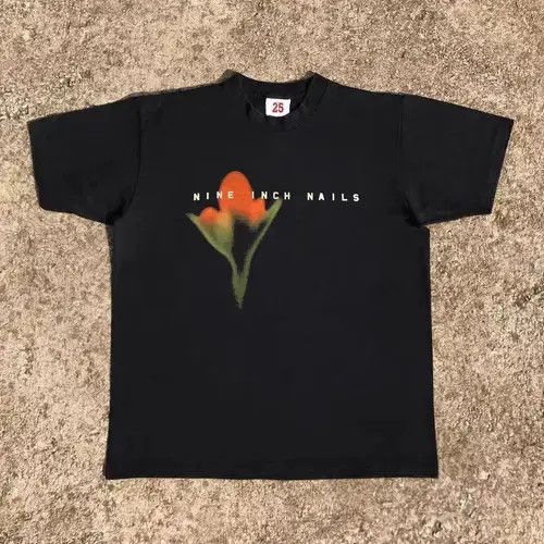 VIBE Hirota x Hiro Rose print black casual vintage cotton t-shirt Size US M / EU 48-50 / 2 - 1 Thumbnail