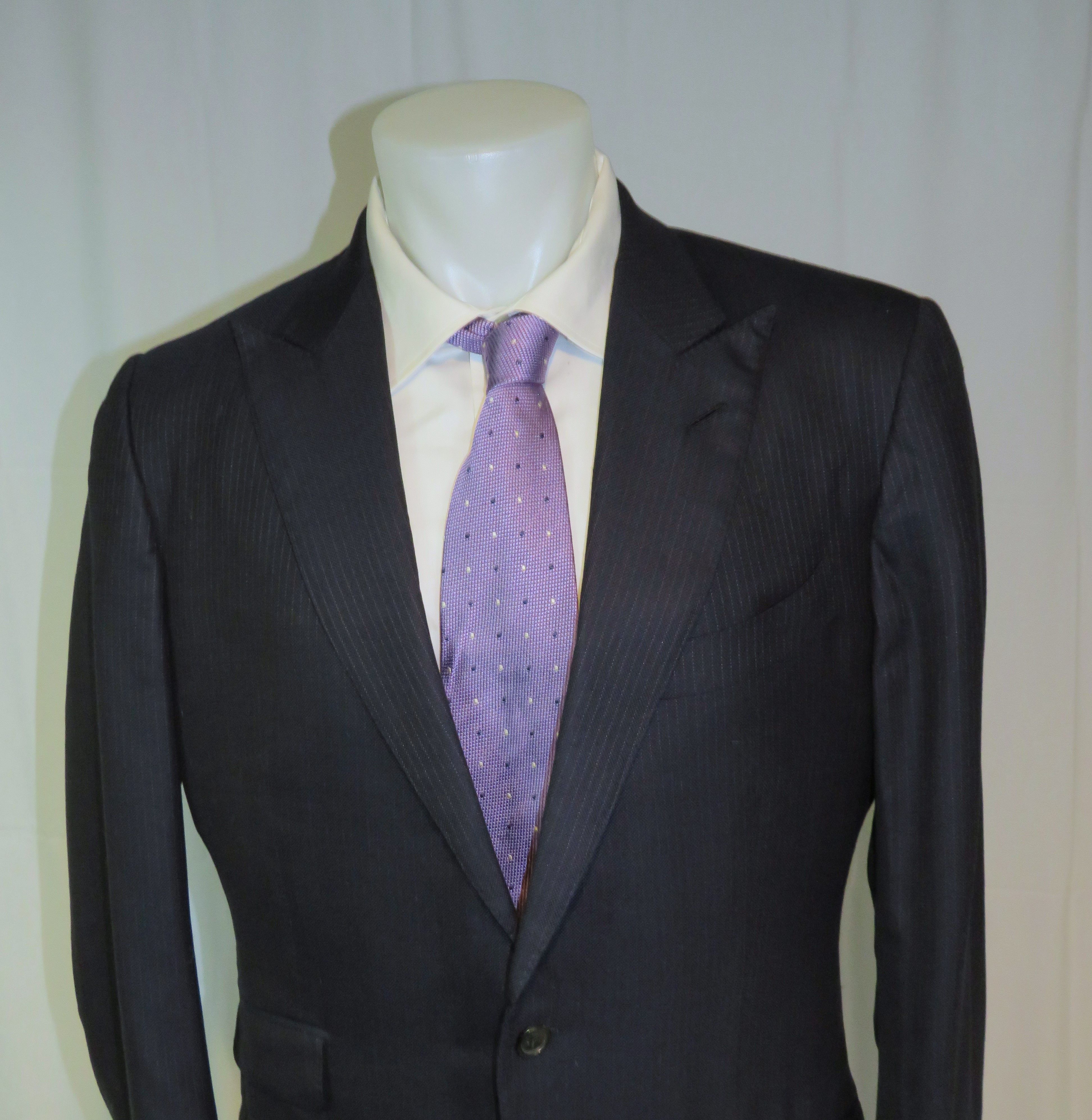 Tom Ford O'Connor Blue Stripe Silk Blend Current Two Button Suit 44L Size 44L - 4 Thumbnail