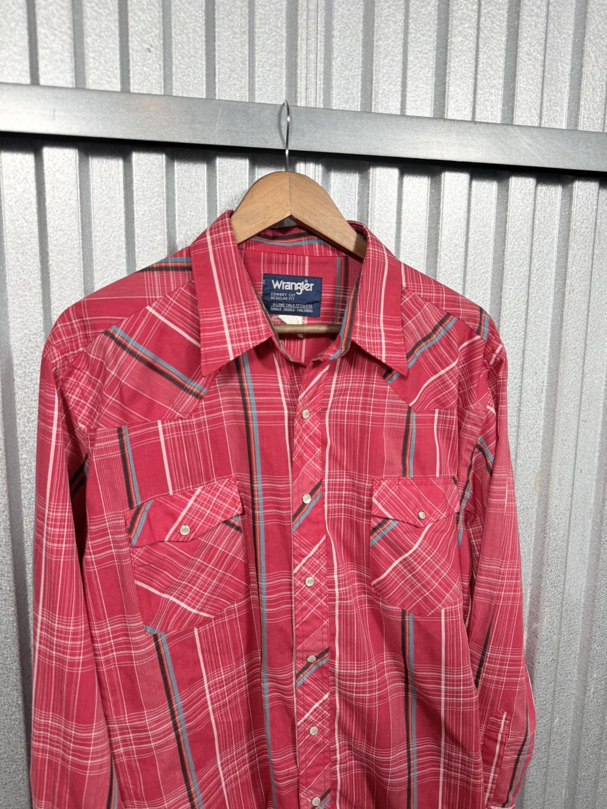 Wrangler Vintage Cowboy Cut Wrangler Western Pearl Snap Button Up Size US XL / EU 56 / 4 - 5 Thumbnail