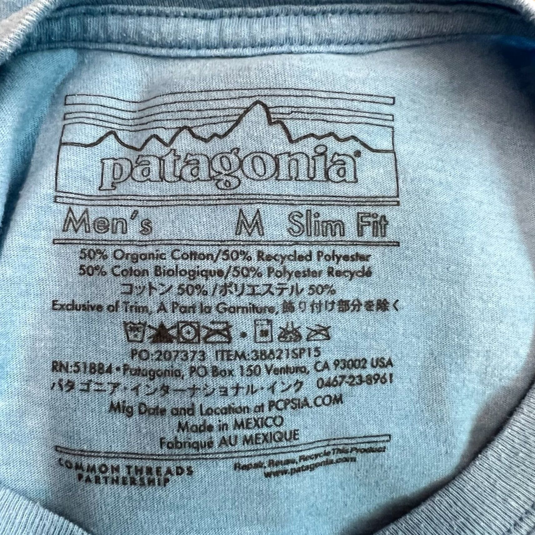 Patagonia Patagonia T Shirt M Mens Blue Graphic Tee Organic Cotton/ Poly Shirt Adult Medium Blue Graphic Print Patagonia Logo Nature Outdoor Mens Size US M / EU 48-50 / 2 - 4 Thumbnail