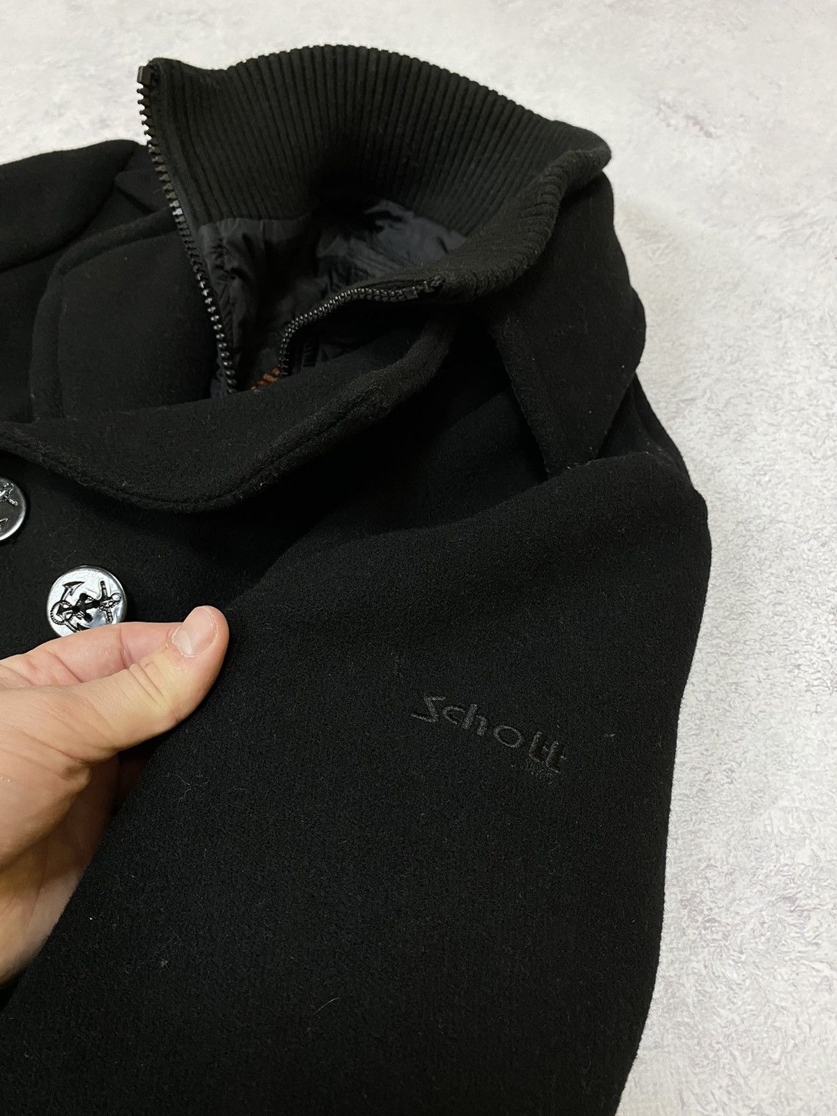 Schott Vintage Schott NYC Mens Black Wool Army Jacket Size S Size US S / EU 44-46 / 1 - 6 Thumbnail