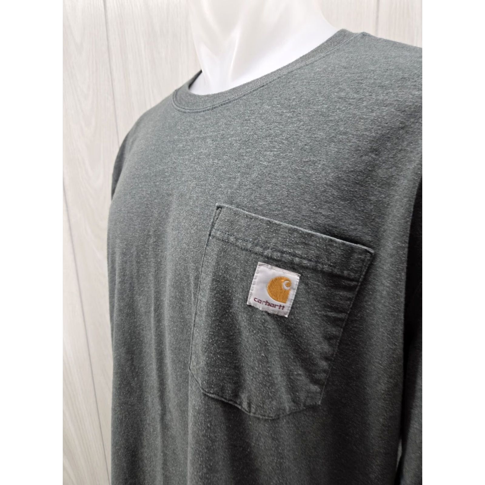 Carhartt VINTAGE Carhartt Shirt Mens XL Tall Green Loose Fit Long Sleeve Pocket K126-354 Size US XL / EU 56 / 4 - 4 Thumbnail